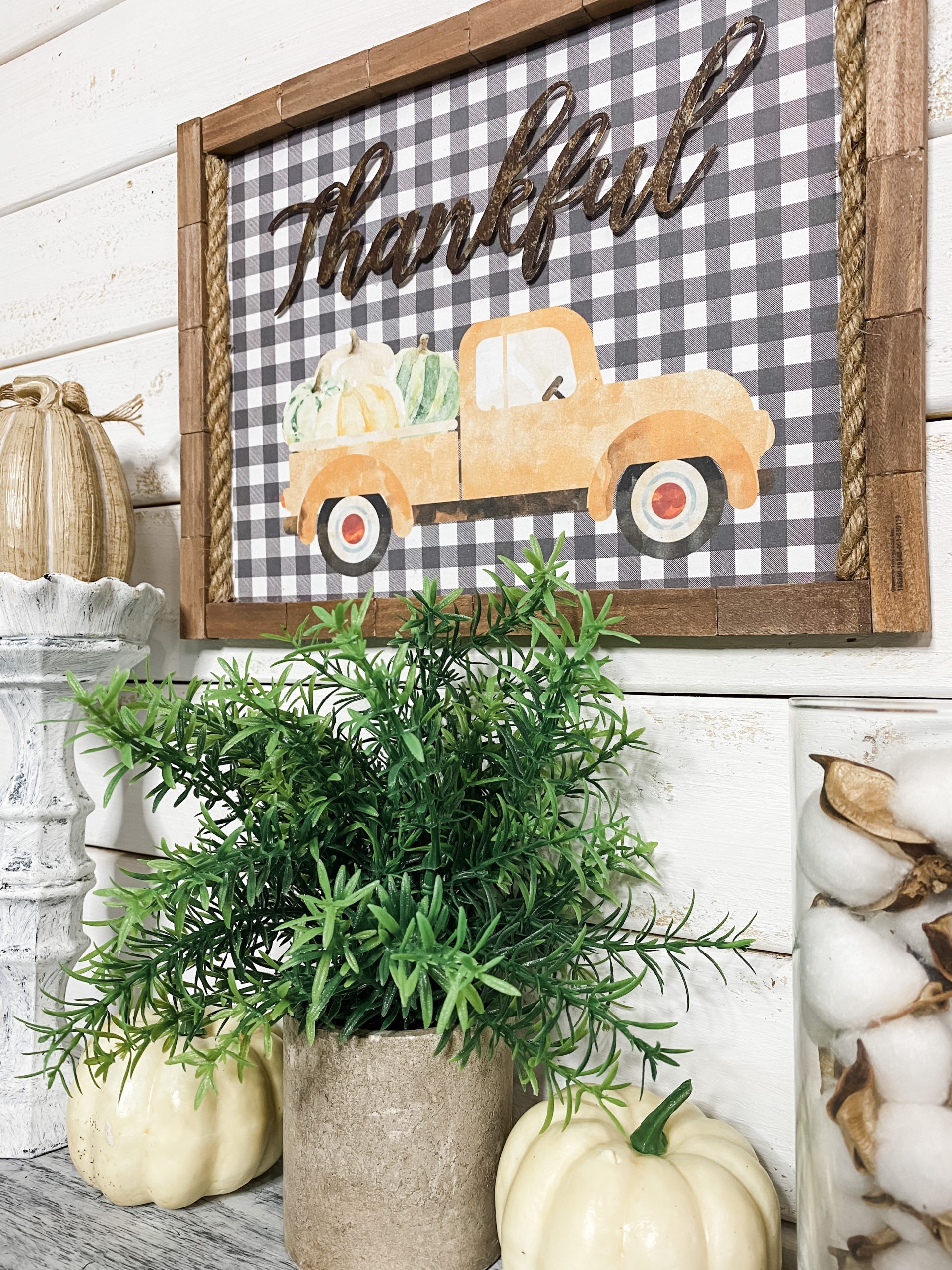 Thankful Sign with Fall Truck Printable