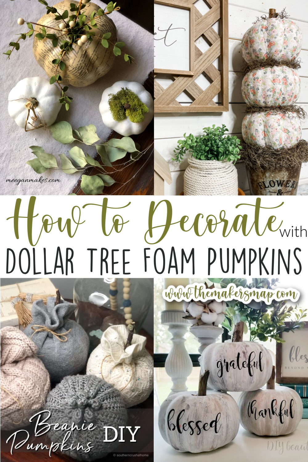 How to Decorate with Dollar Tree Foam Pumpkins