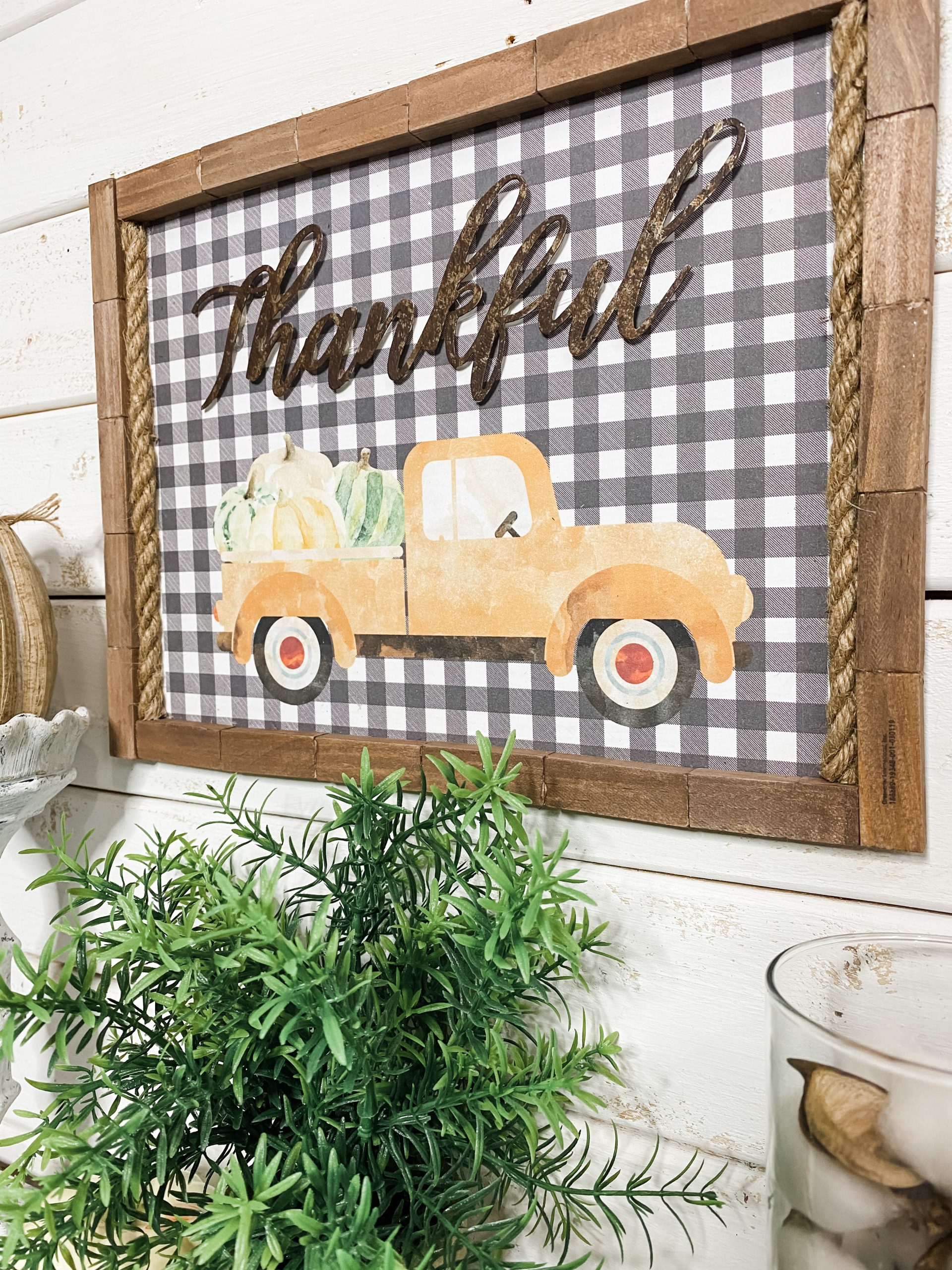 Thankful Sign with Fall Truck Printable
