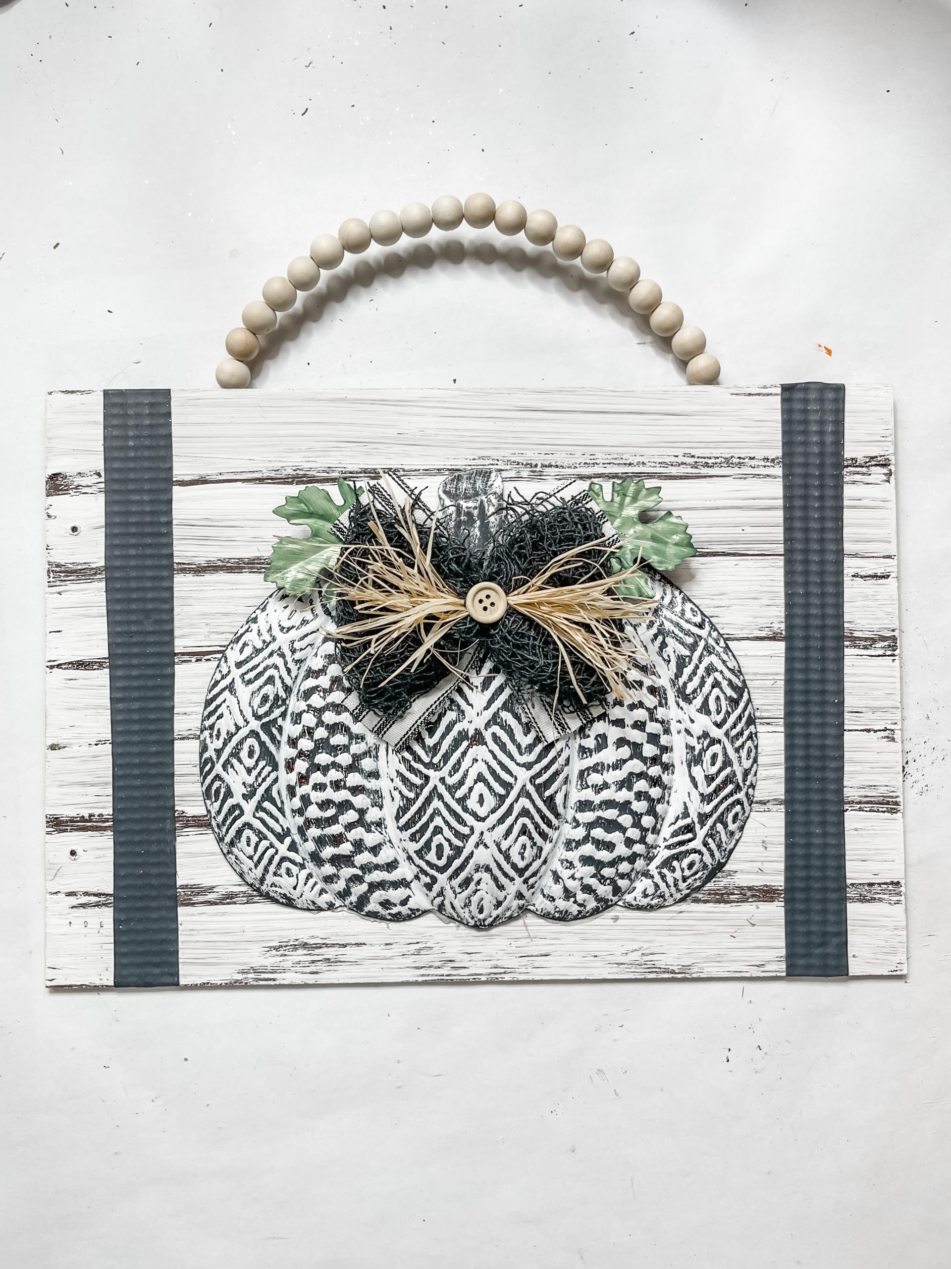 Black and White Fall Pumpkin Sign