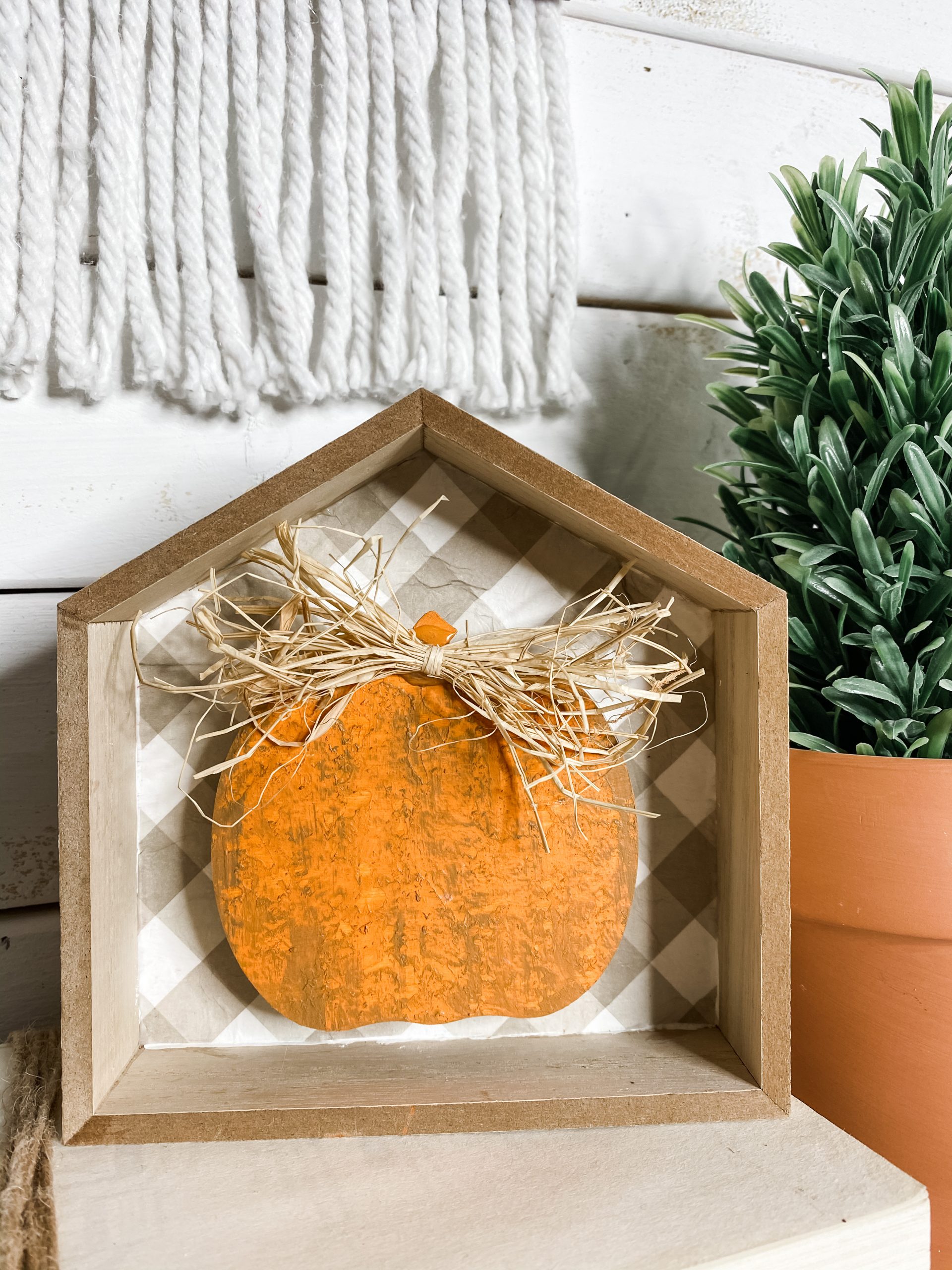 Double-Sided Fall Pumpkin Shelf Decor