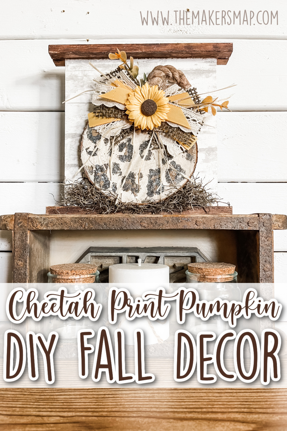 Cheetah Print Pumpkin DIY Fall Decor