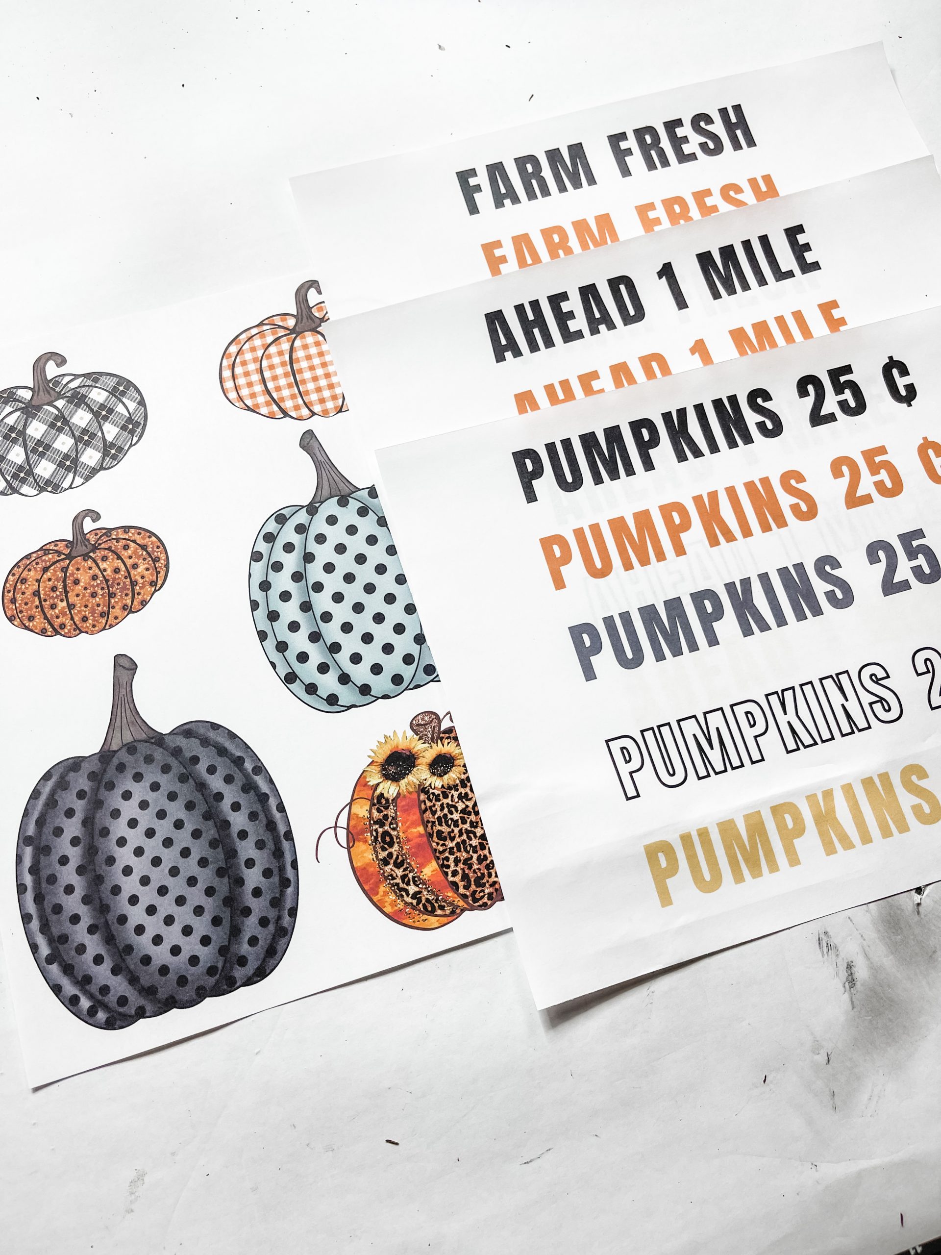 Fall Pumpkin Sign using Printables