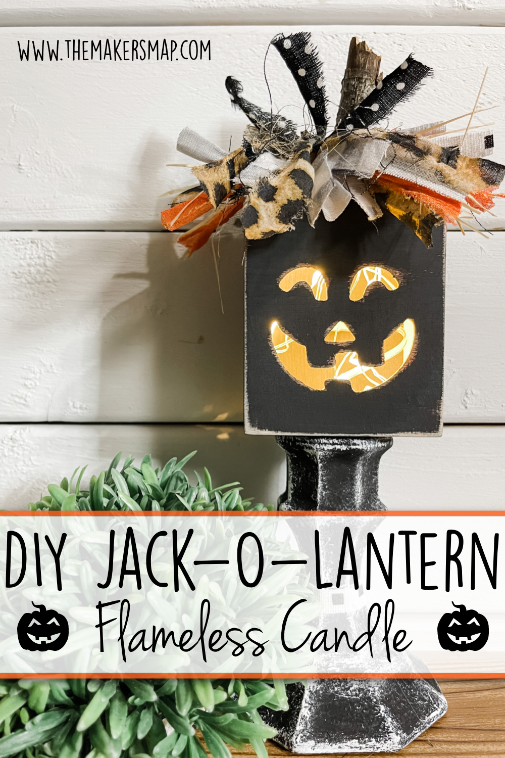 DIY Jack-O-Lantern Flameless Candle