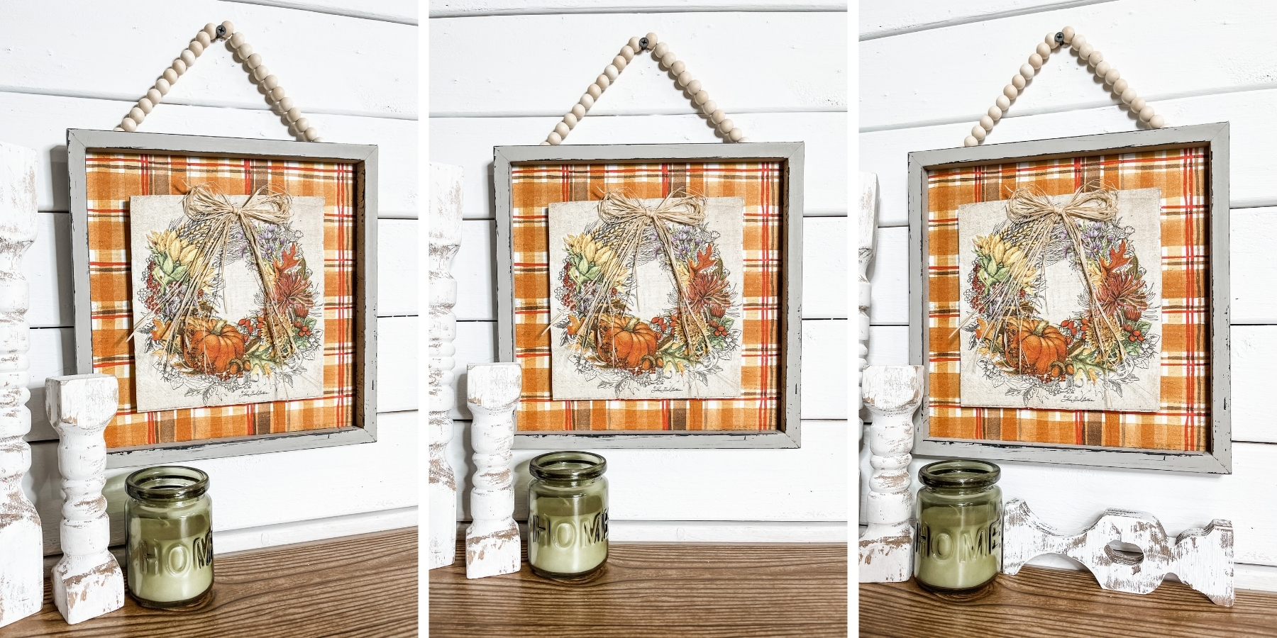 DIY Wall Decor with a Fall Wreath Napkin