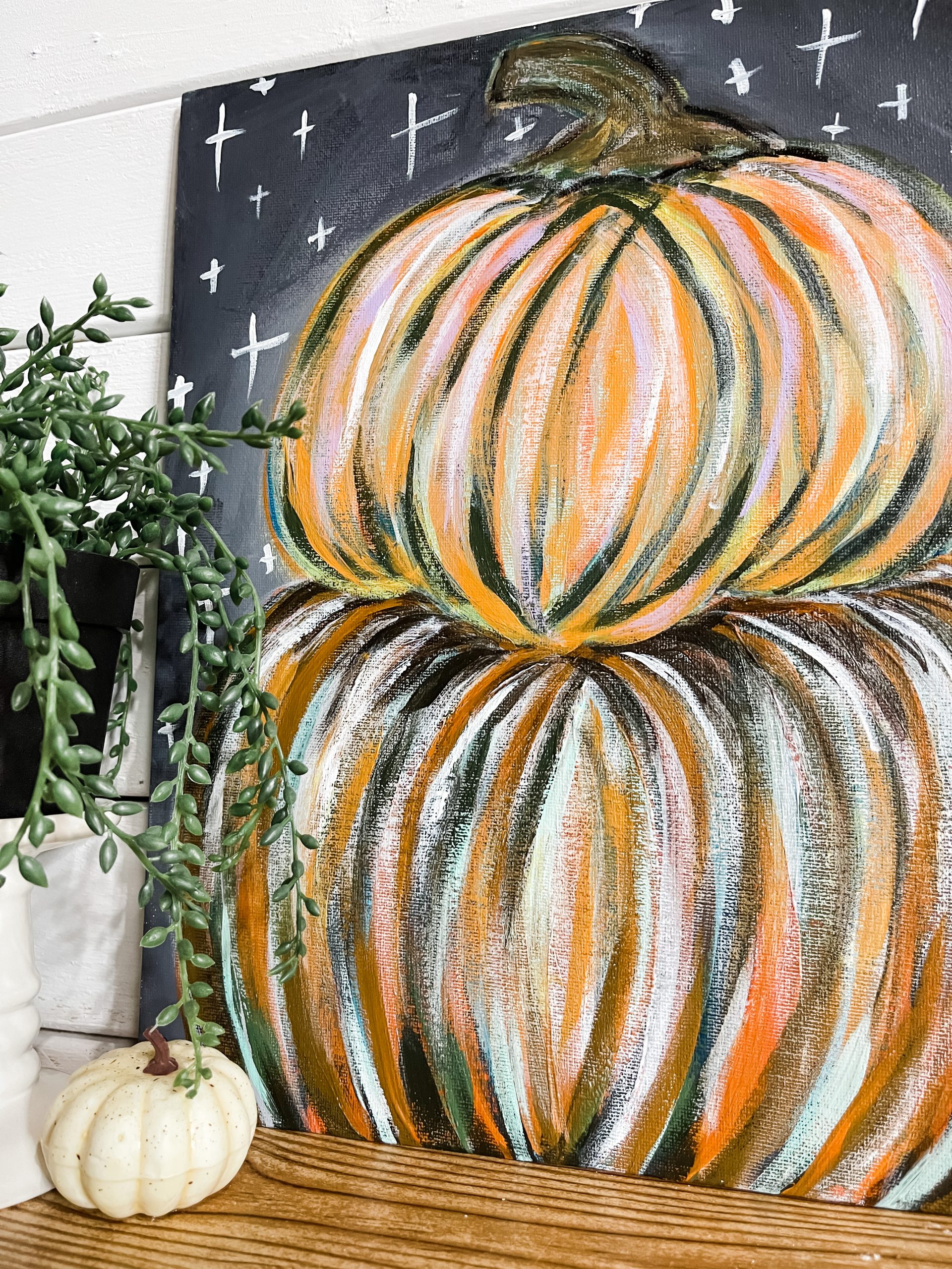 Easy Pumpkin Painting using acrylic paint