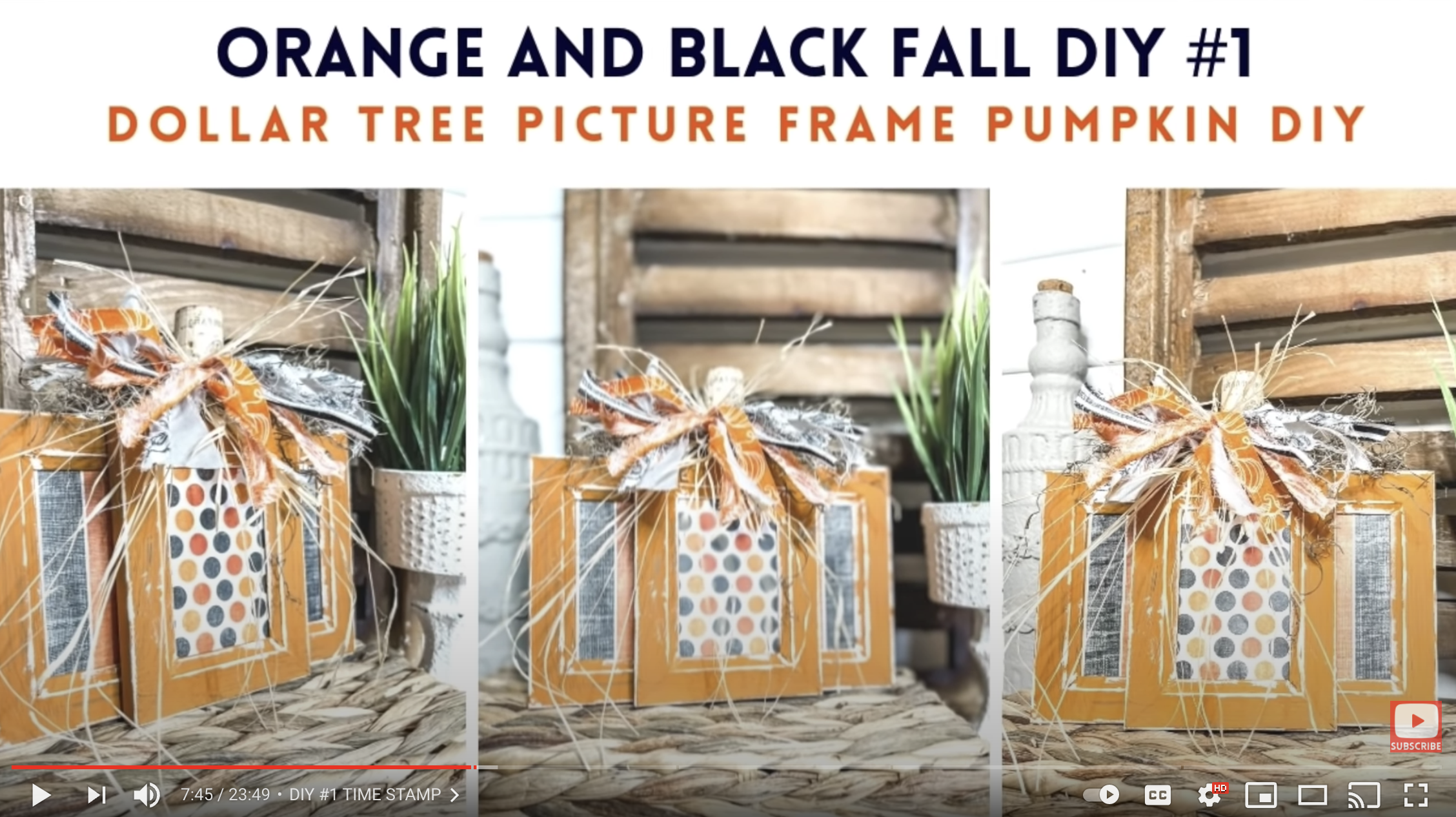 Picture Frame Pumpkin DIY Fall Decor