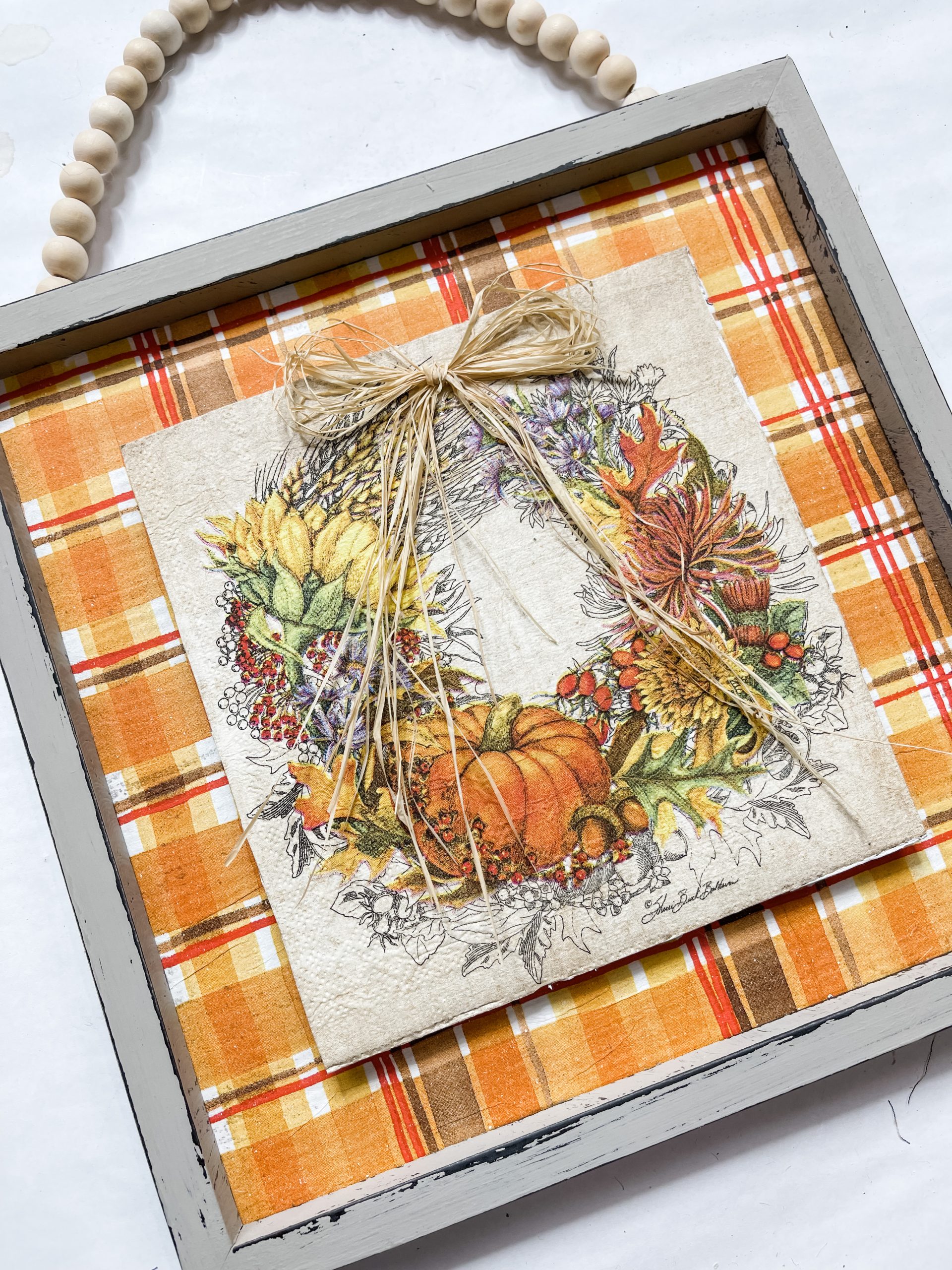 DIY Wall Decor with a Fall Wreath Napkin