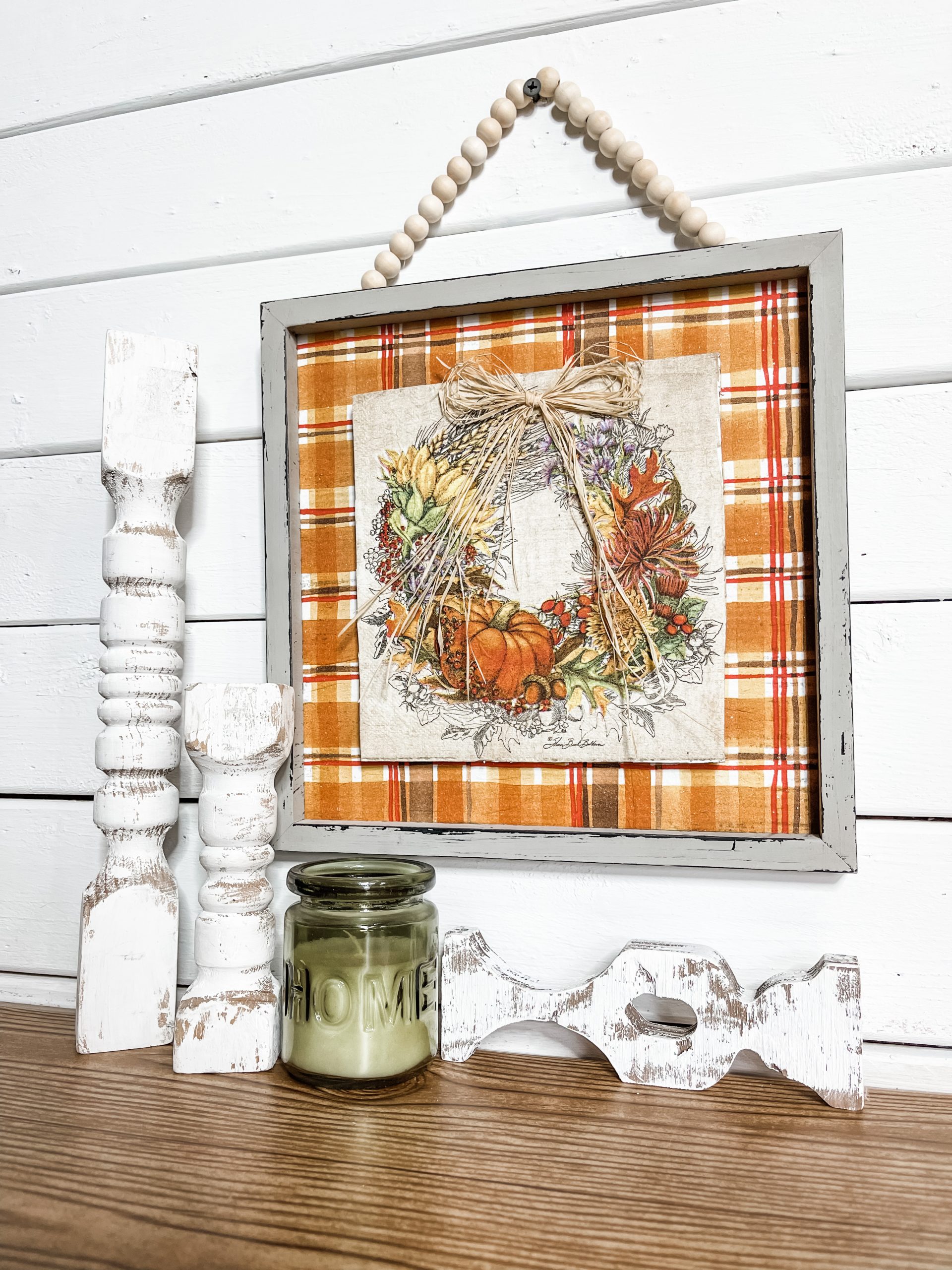 DIY Wall Decor with a Fall Wreath Napkin