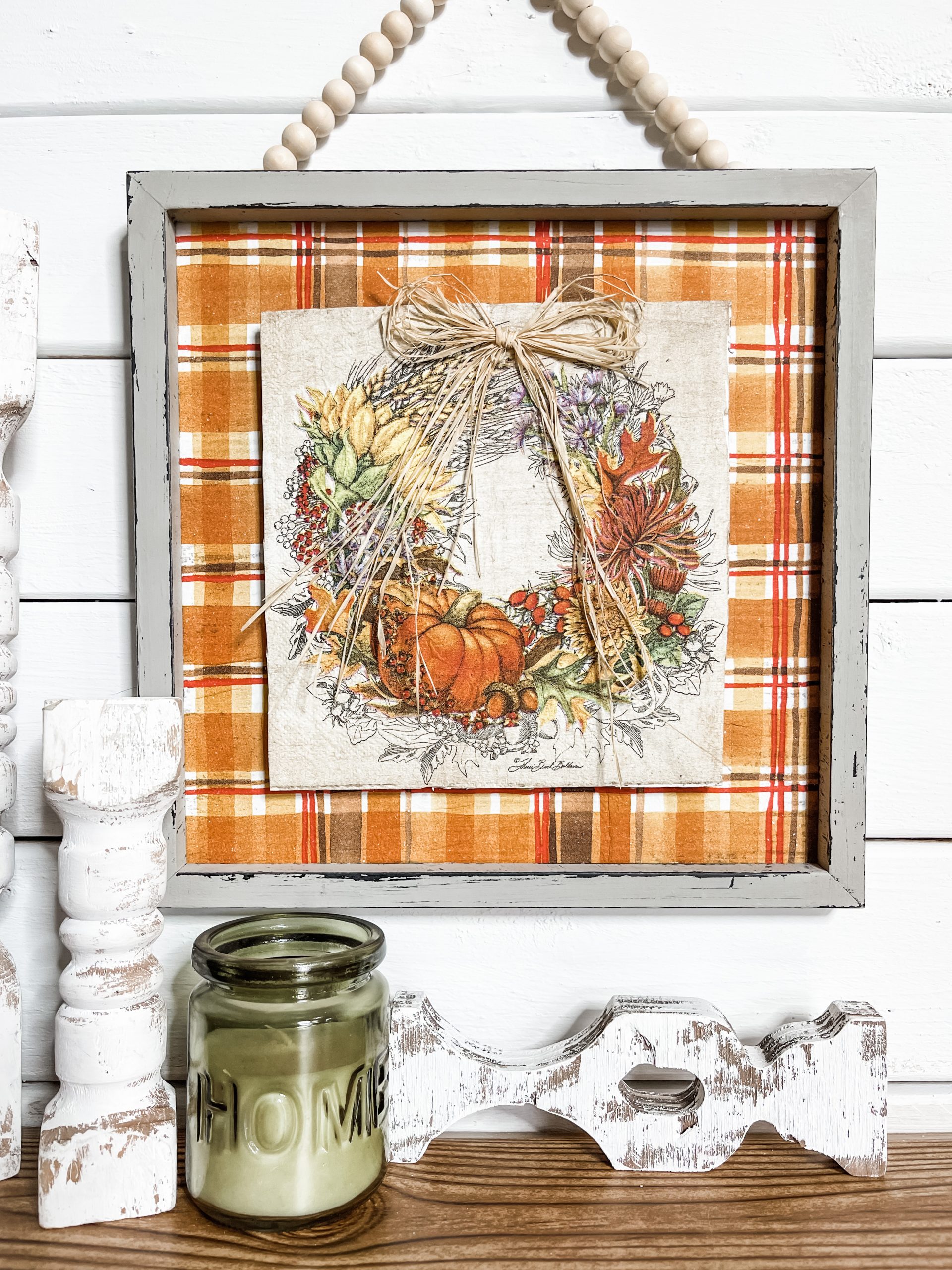 DIY Wall Decor with a Fall Wreath Napkin