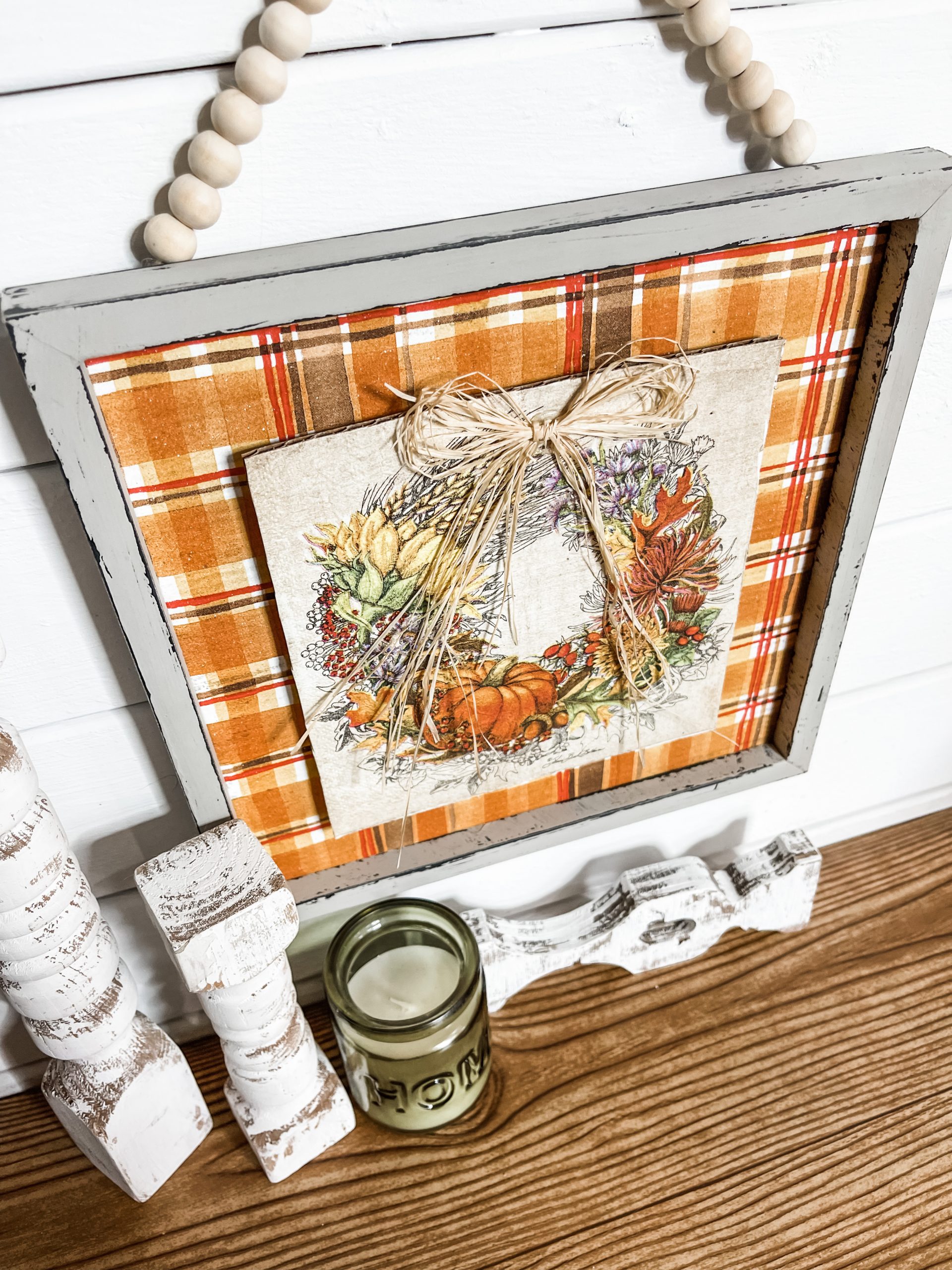 DIY Wall Decor with a Fall Wreath Napkin