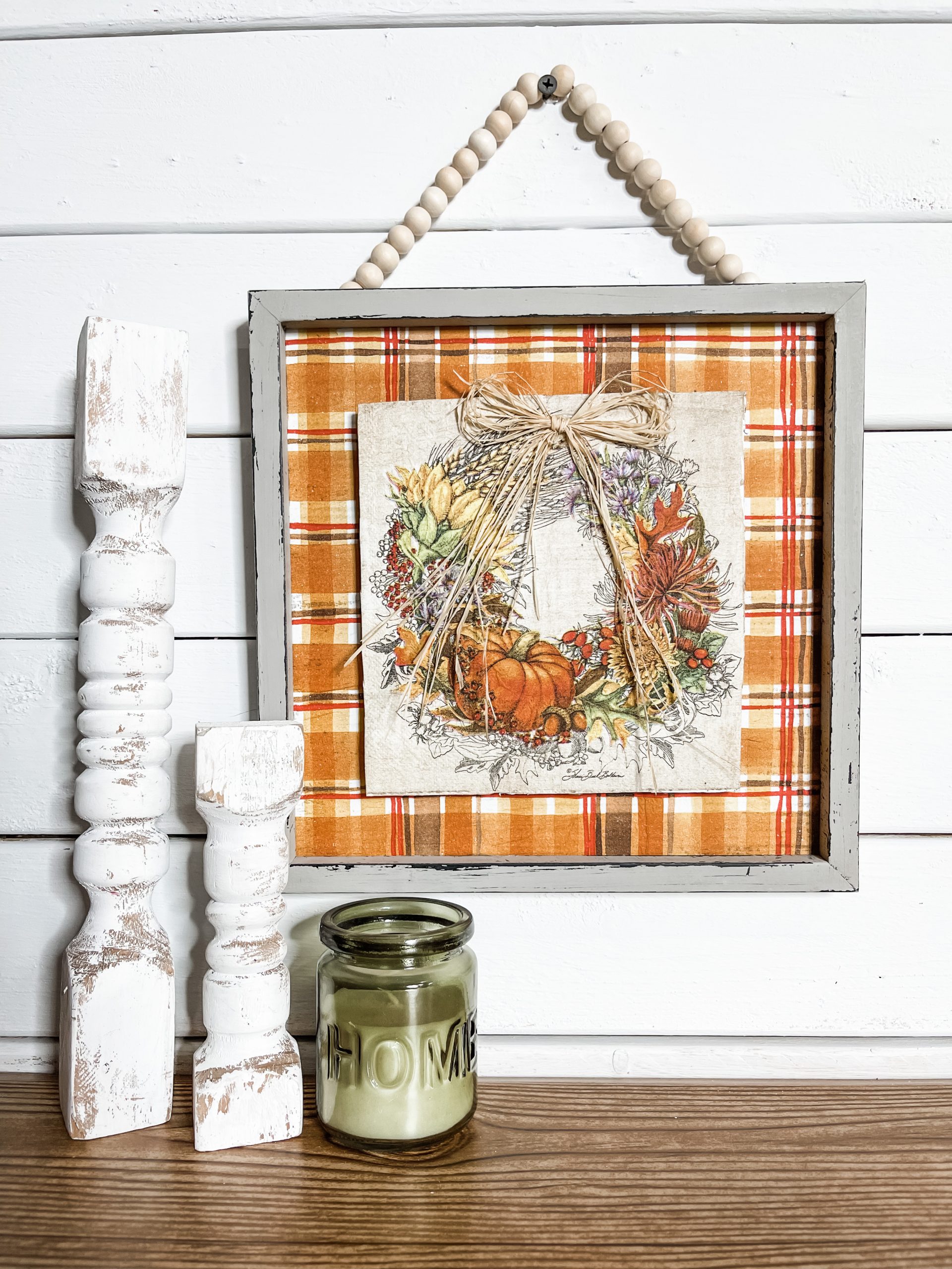 DIY Wall Decor with a Fall Wreath Napkin