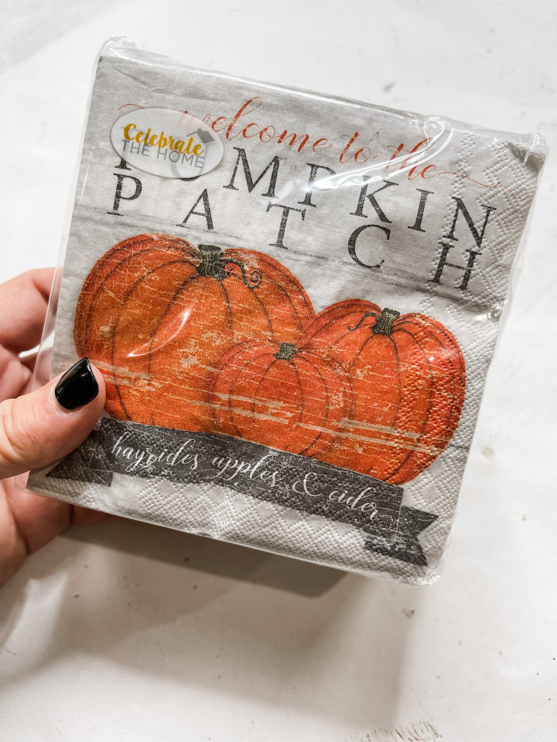 DIY Pumpkin Patch Sign with Napkins