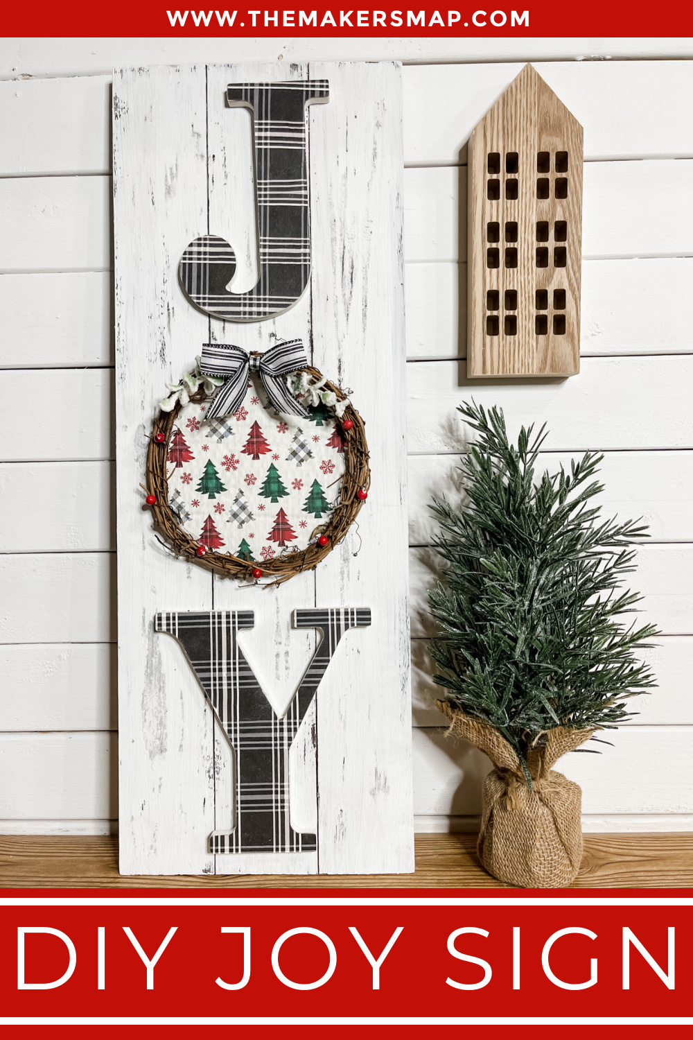 DIY Christmas Napkin Large Joy Sign