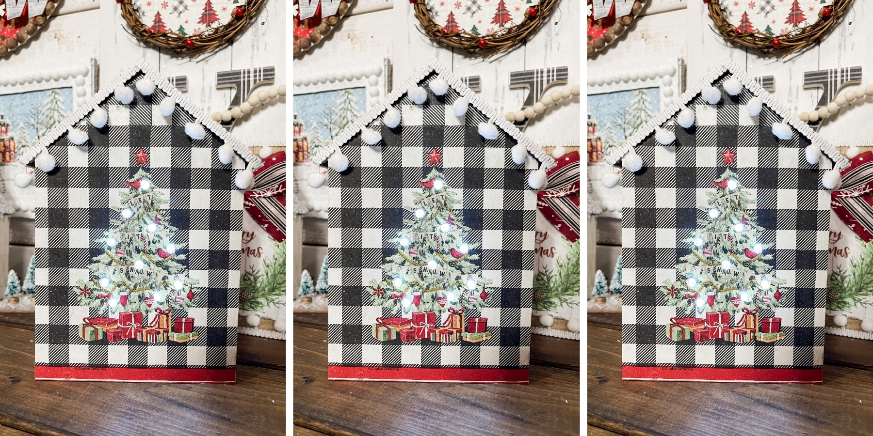 Christmas Tree Napkin House Shaped Decor