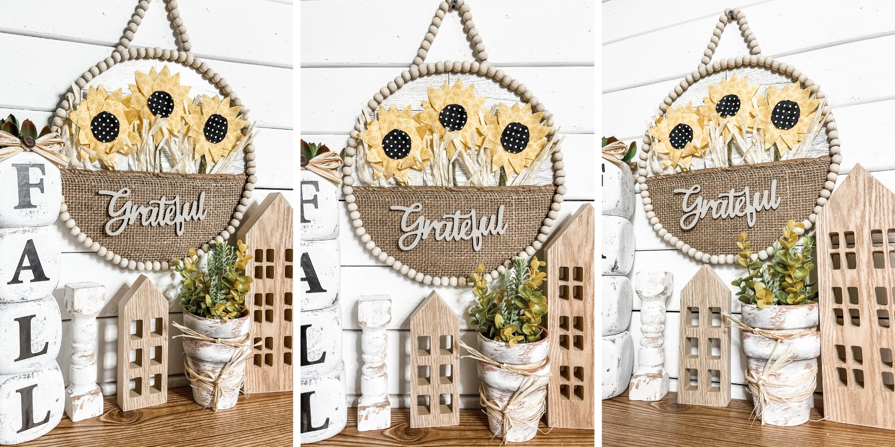 DIY Fabric Sunflower Fall Sign