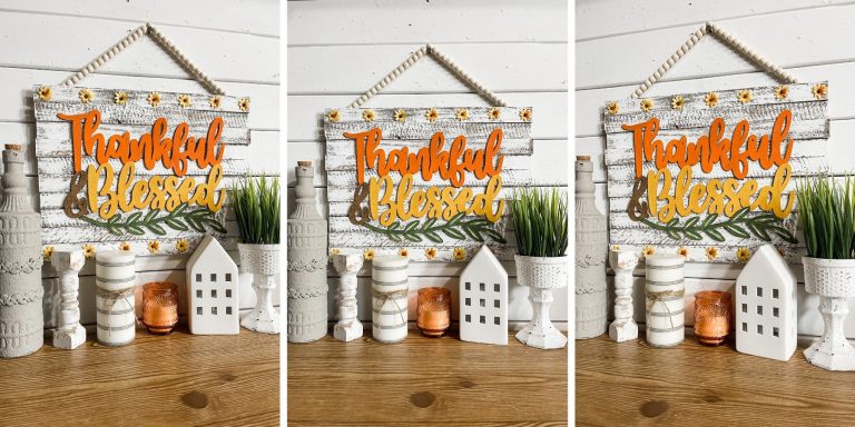 DIY Thankful and Blessed Fall Sign