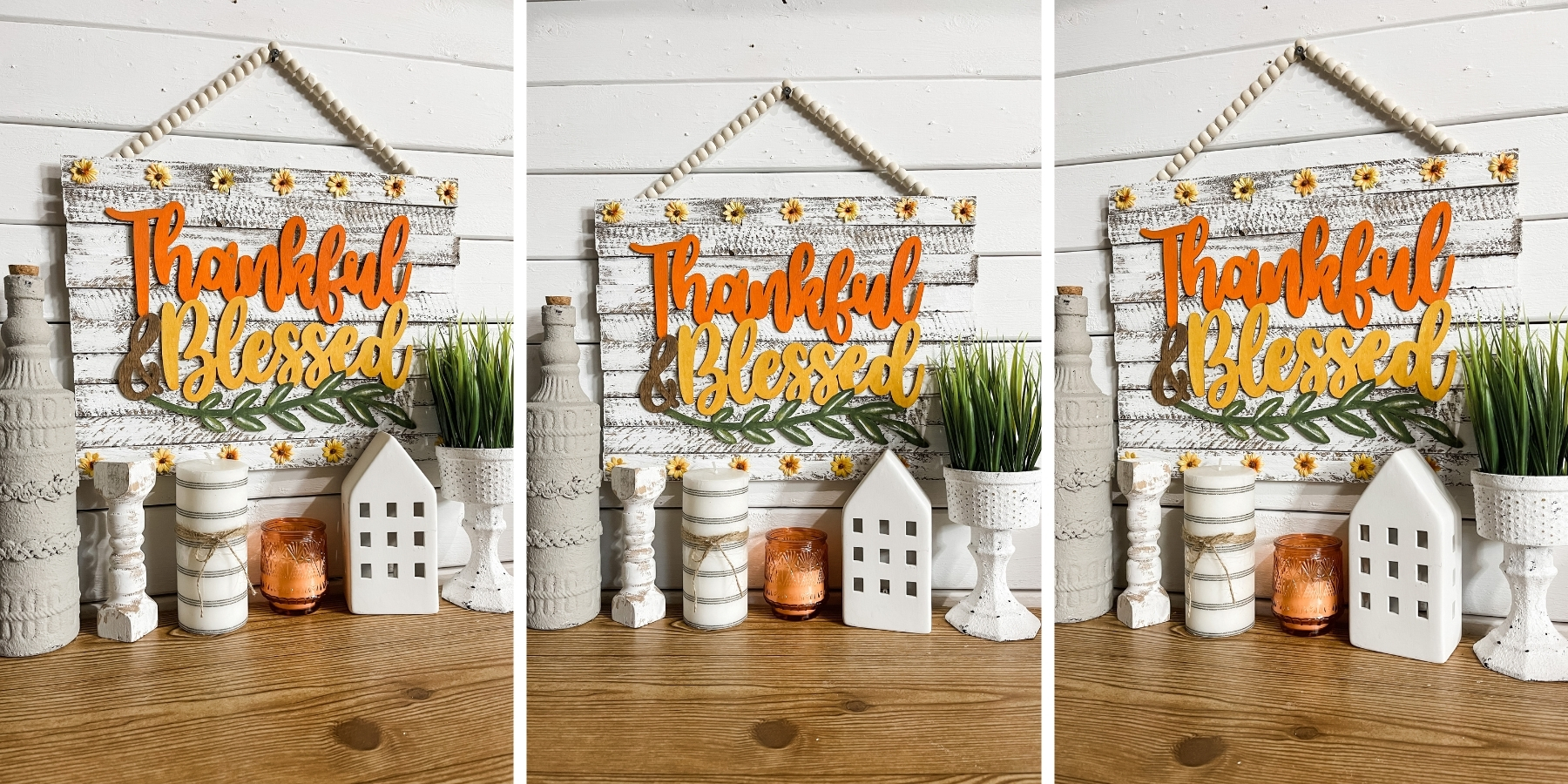 DIY Thankful and Blessed Fall Sign