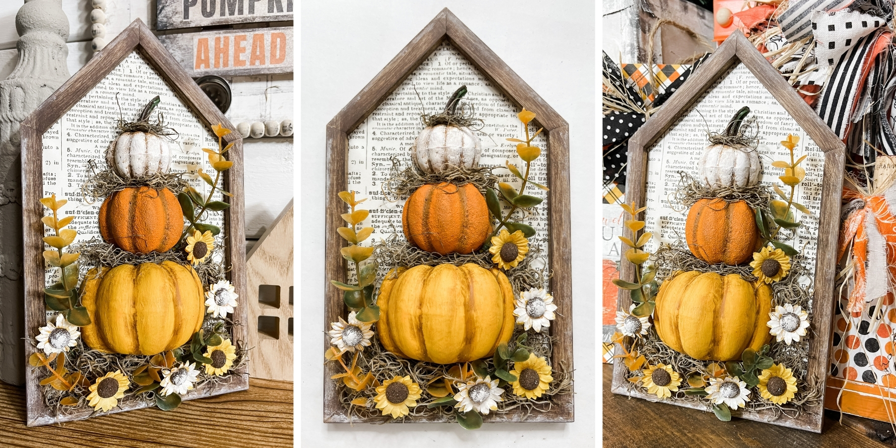 Dollar Tree Stacked Pumpkins Small Fall Sign