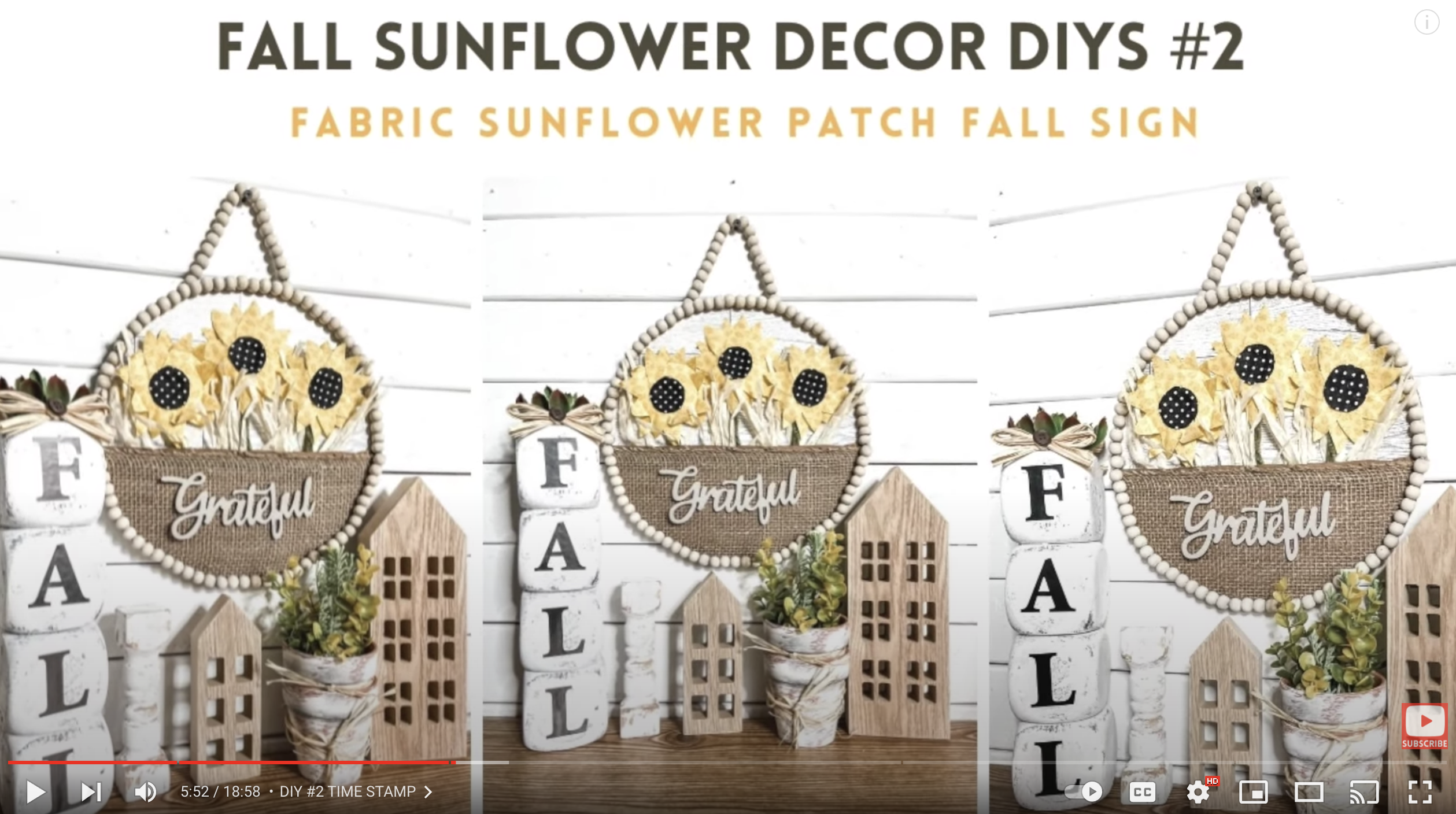 DIY Fabric Sunflower Fall Sign