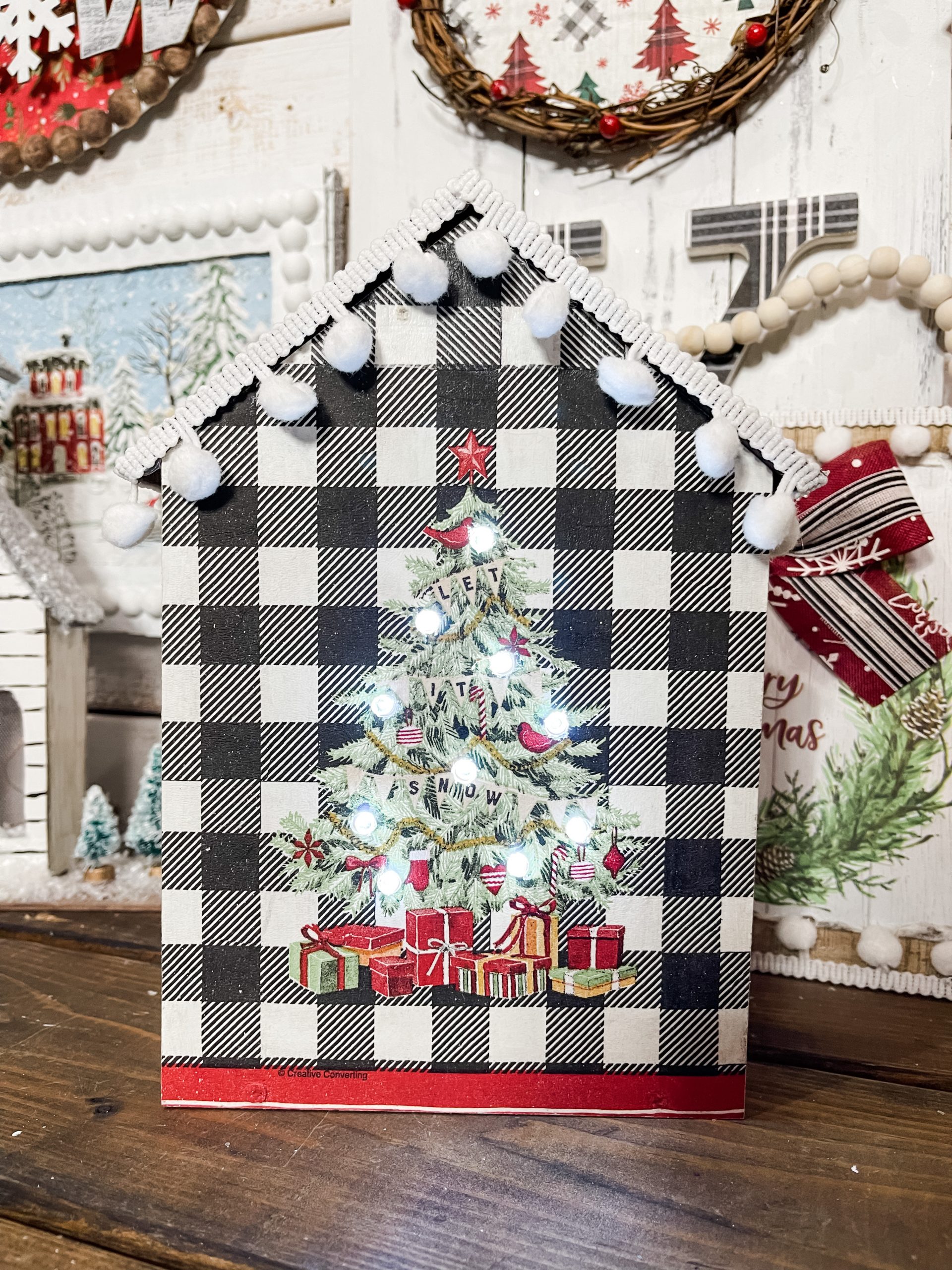 Christmas Tree Napkin House Shaped Decor