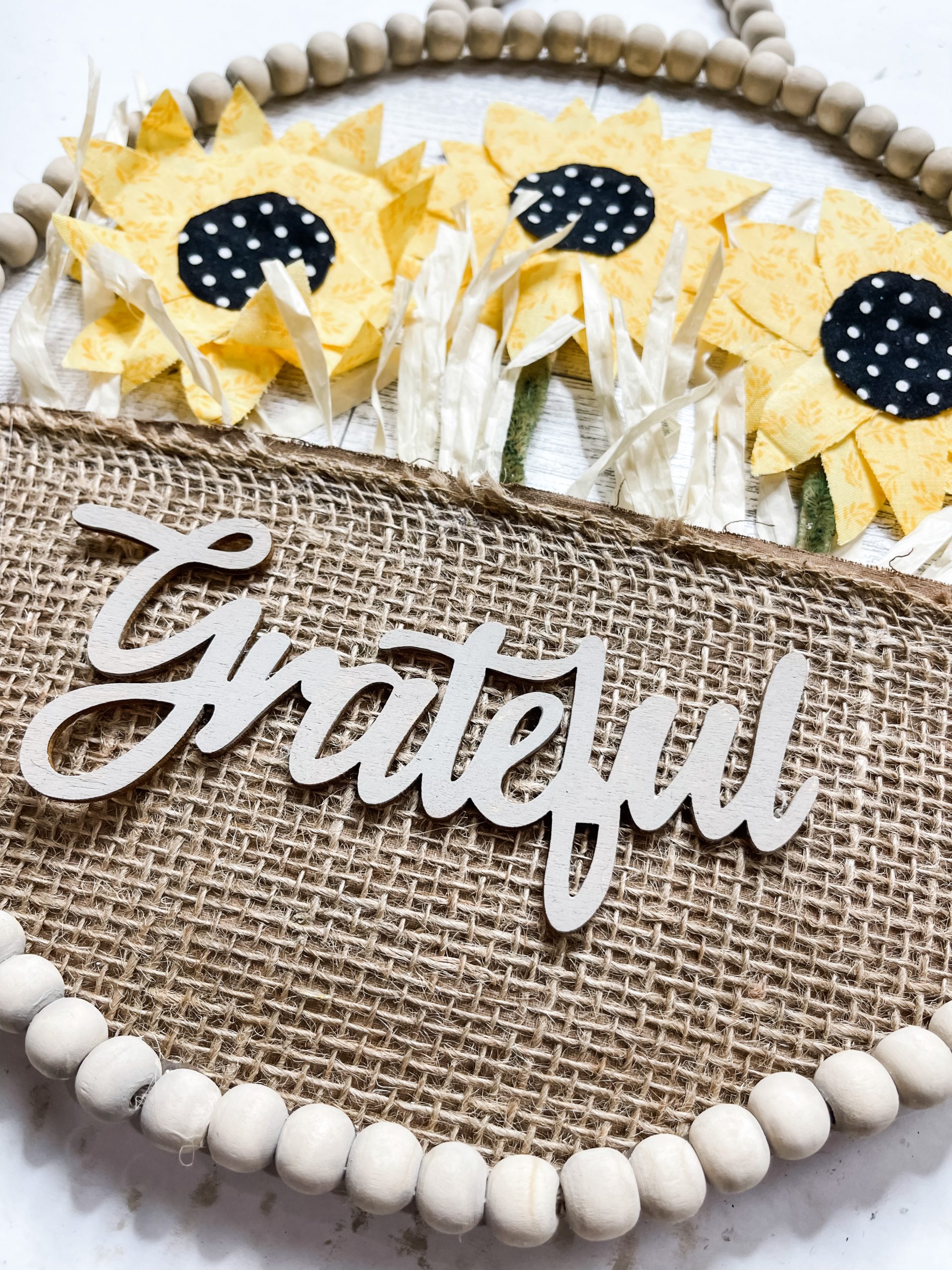 DIY Fabric Sunflower Fall Sign