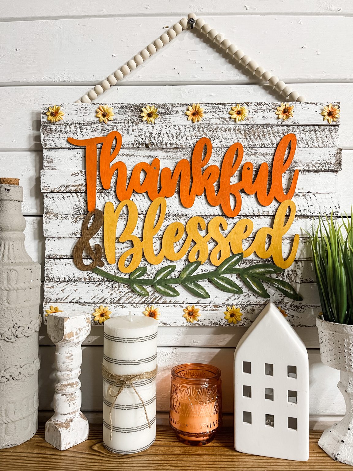 Fall Thankful Sign DIY Thankful and Blessed Fall Sign - Affordable Home Decor Tutorial