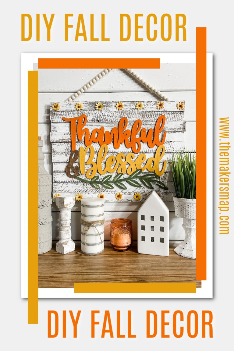DIY Thankful and Blessed Fall Sign - Affordable Home Decor Tutorial