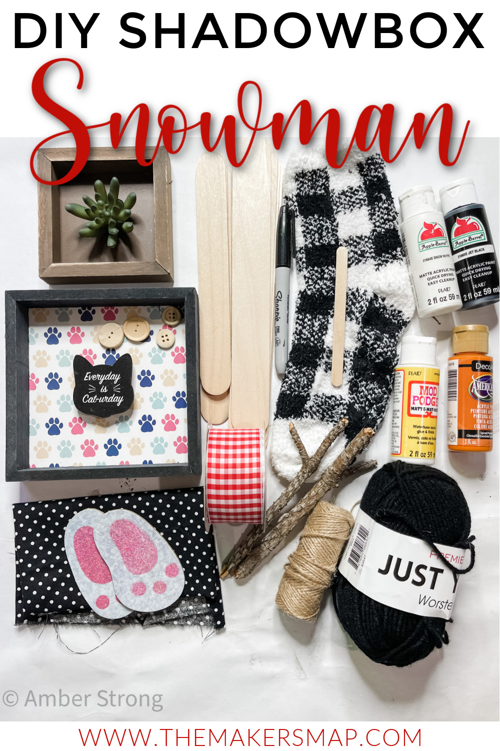 DIY Shadowbox Snowman