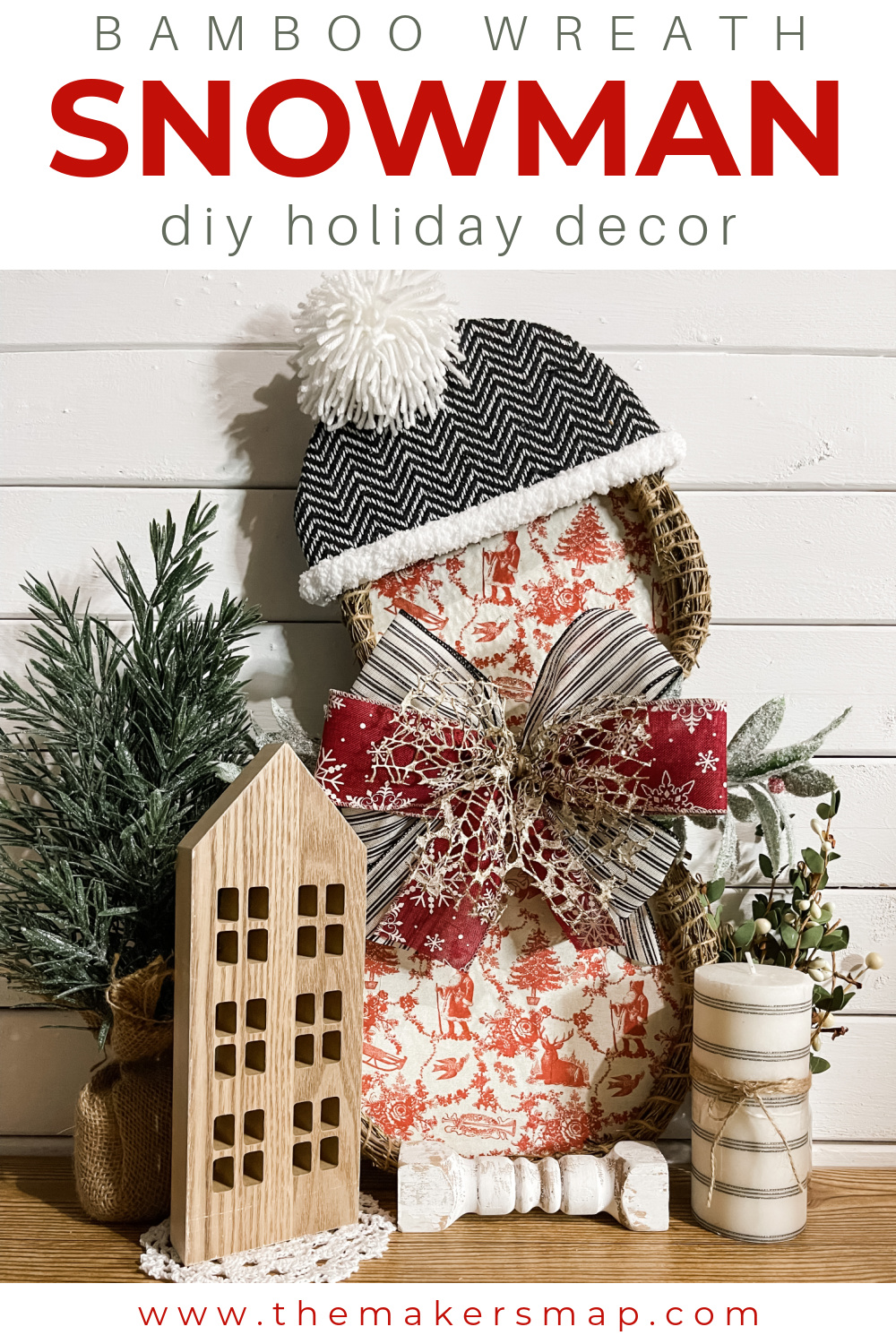 DIY Wreath Snowman