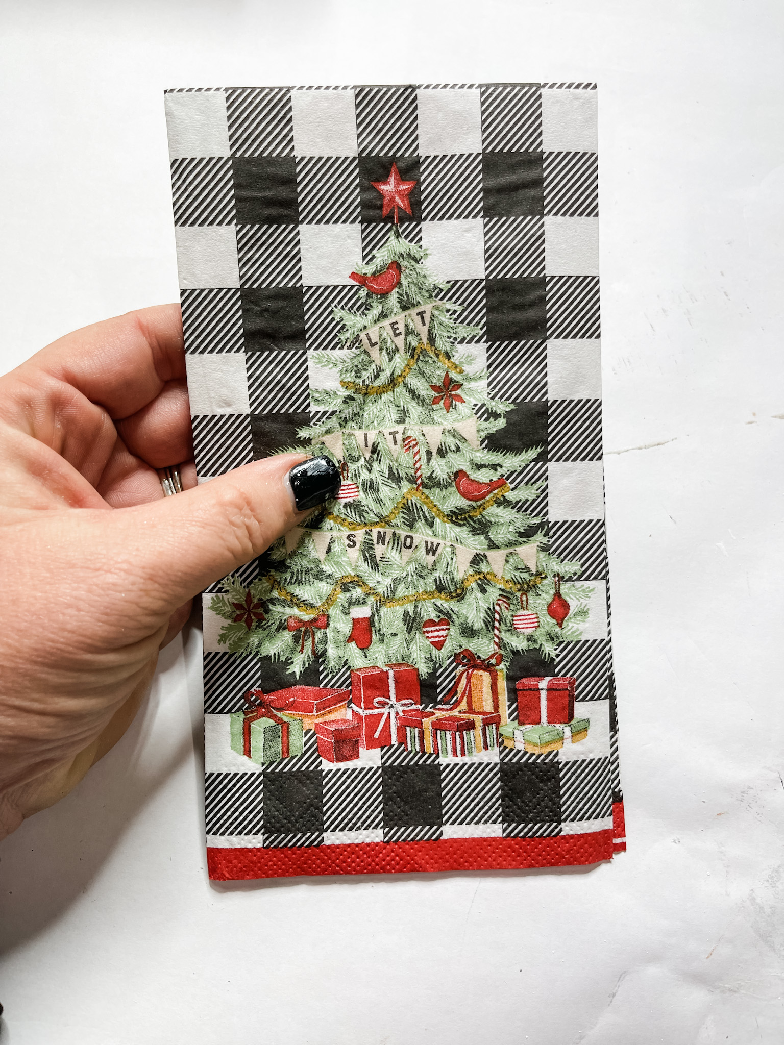 Christmas Tree Napkin House Shaped Decor