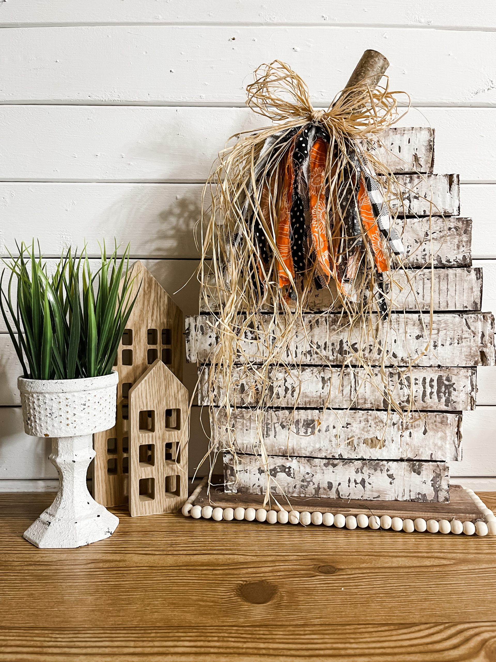 DIY Farmhouse Cardboard Pumpkin