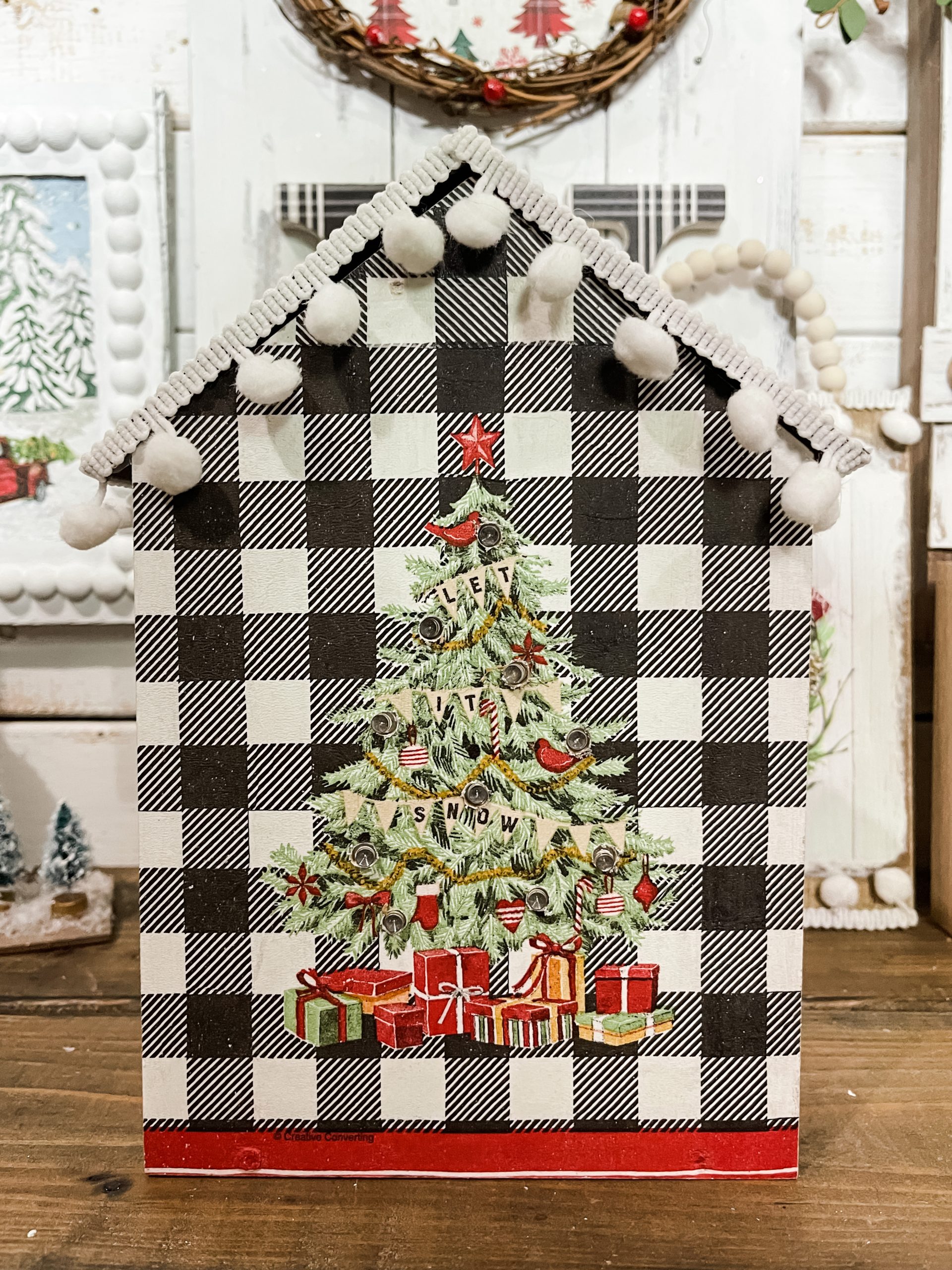 Christmas Tree Napkin House Shaped Decor