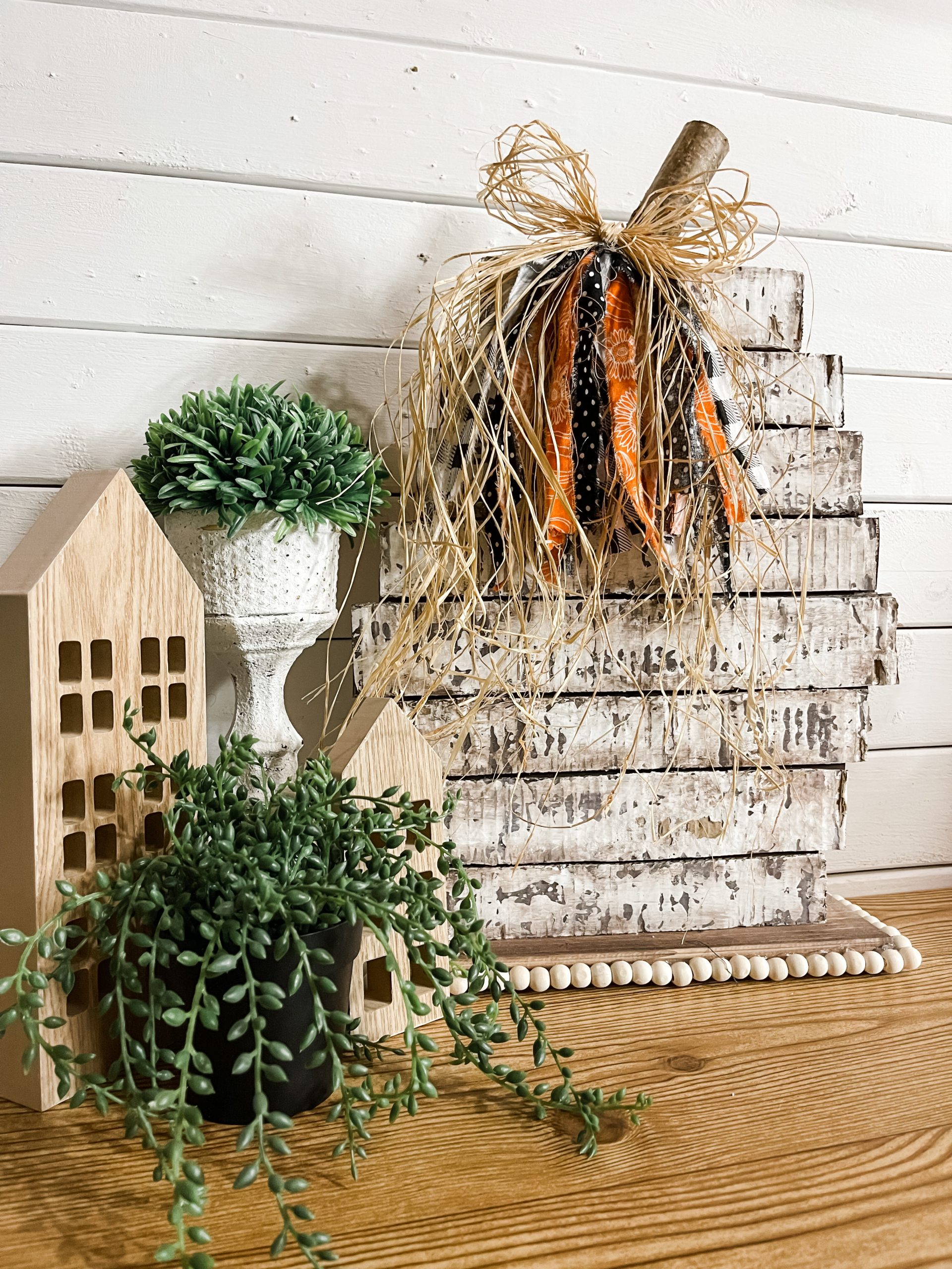 DIY Farmhouse Cardboard Pumpkin