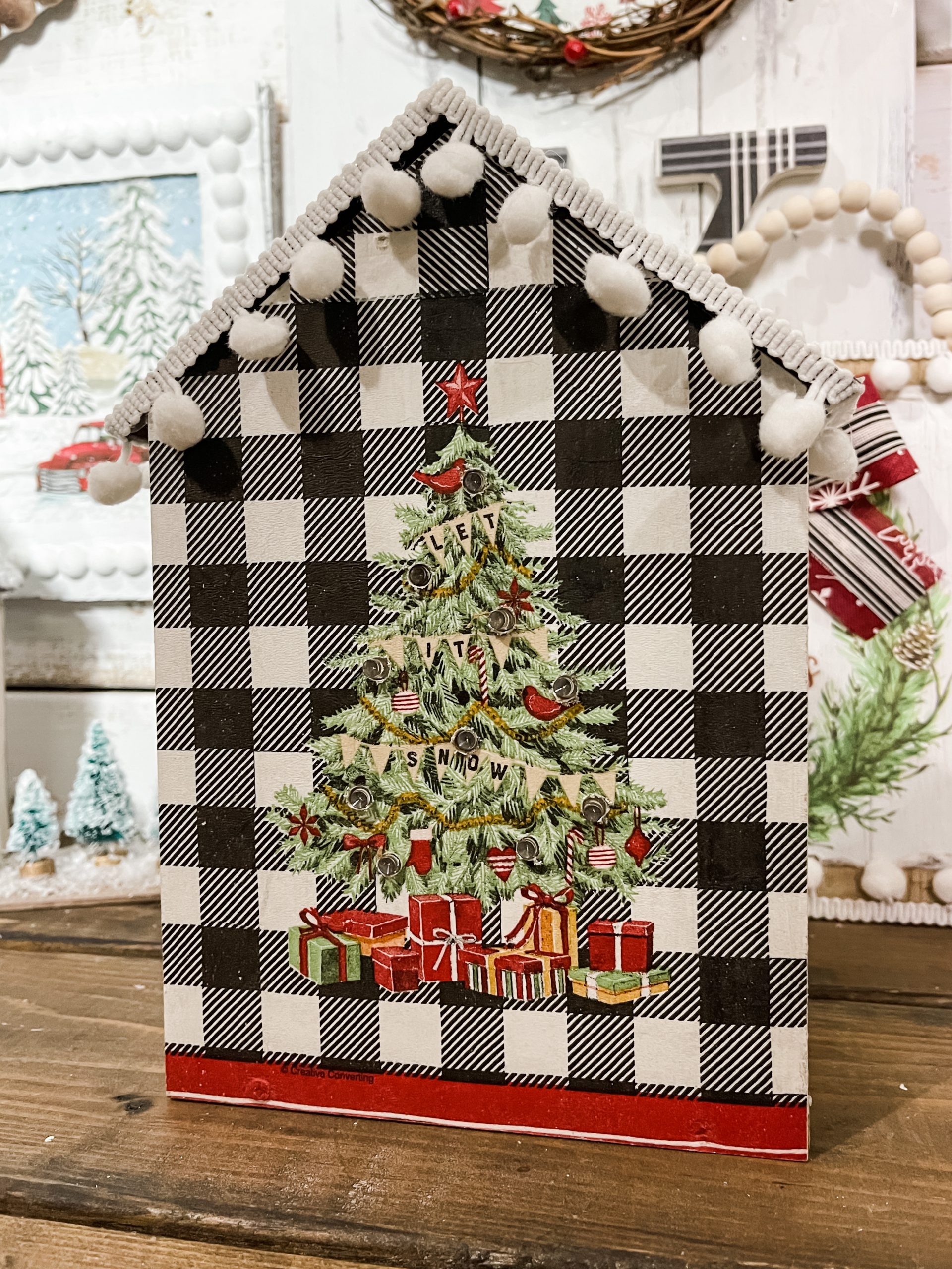 Christmas Tree Napkin House Shaped Decor