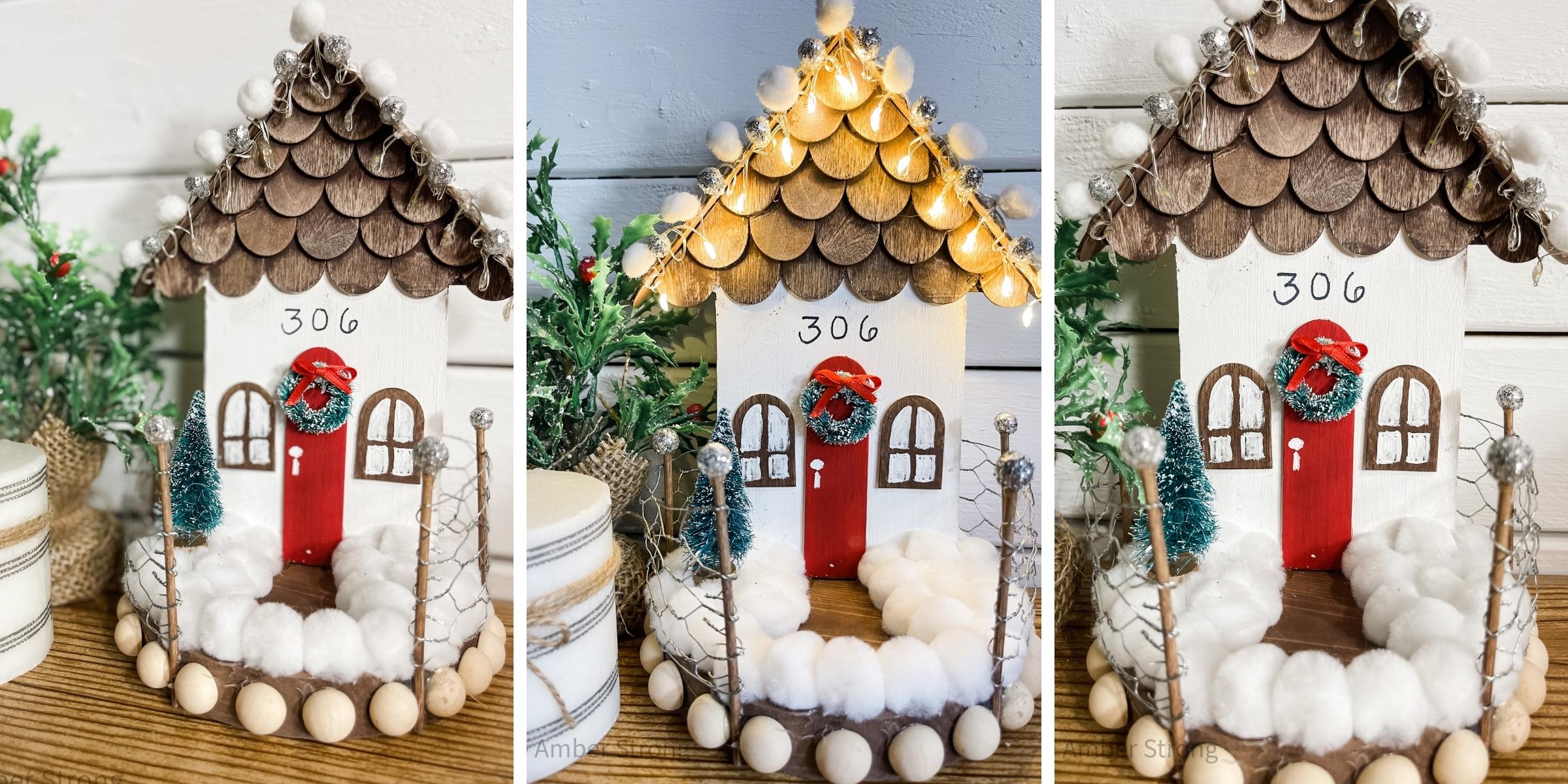 DIY Winter House Shape Decor