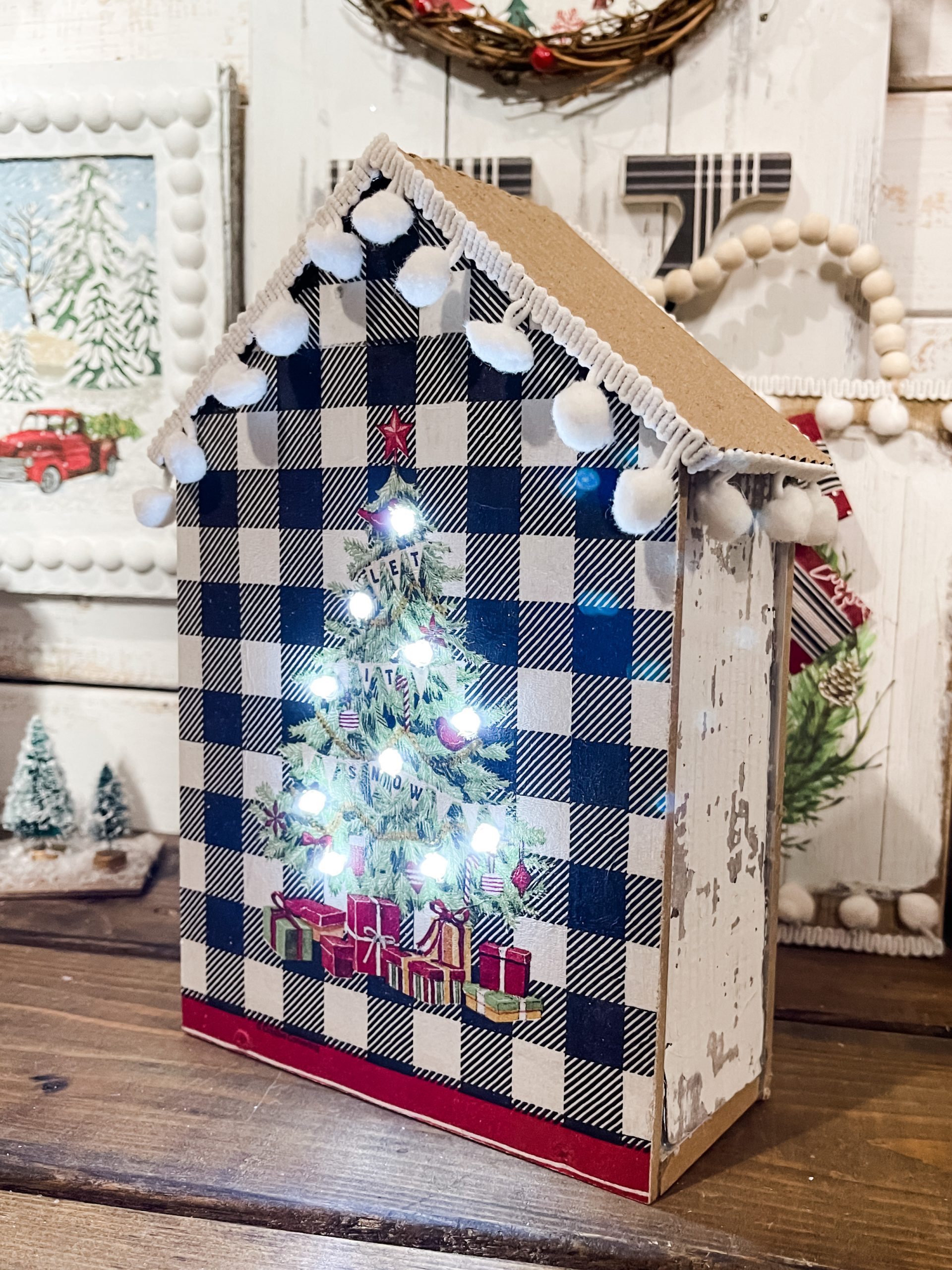 Christmas Tree Napkin House Shaped Decor