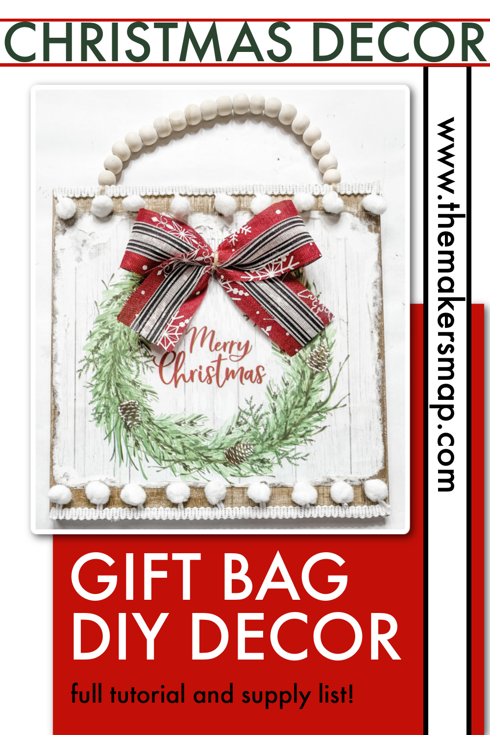 Gift Bag DIY Merry Christmas Sign