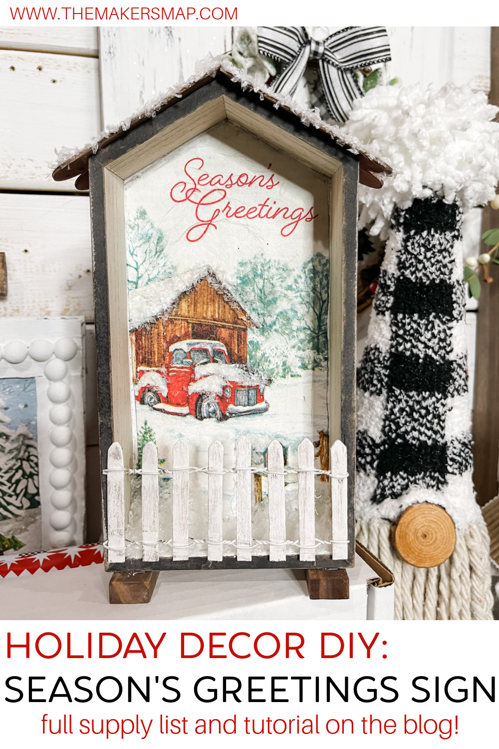 DIY Season's Greetings Holiday Decor