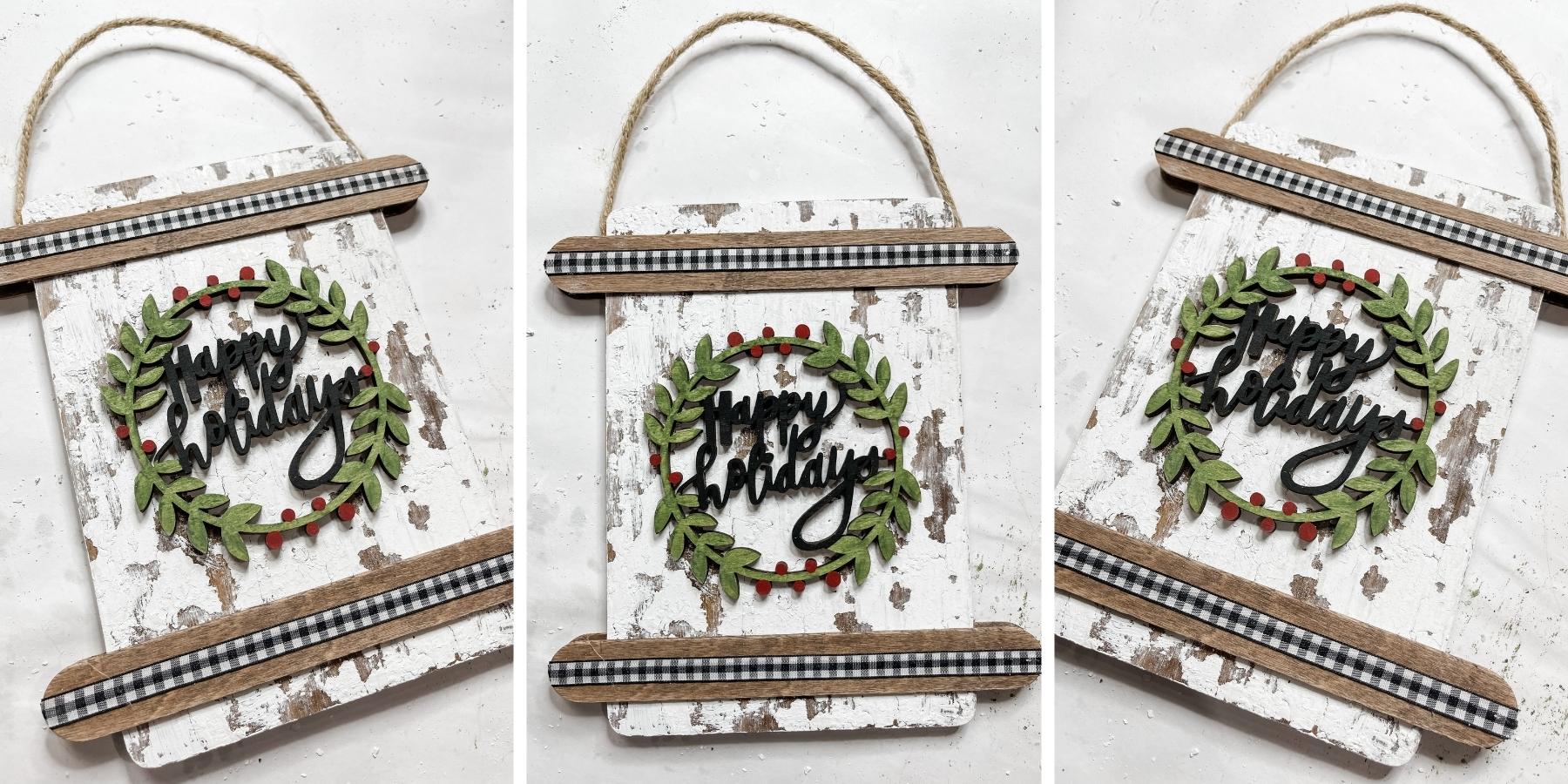 Farmhouse Happy Holidays Sign