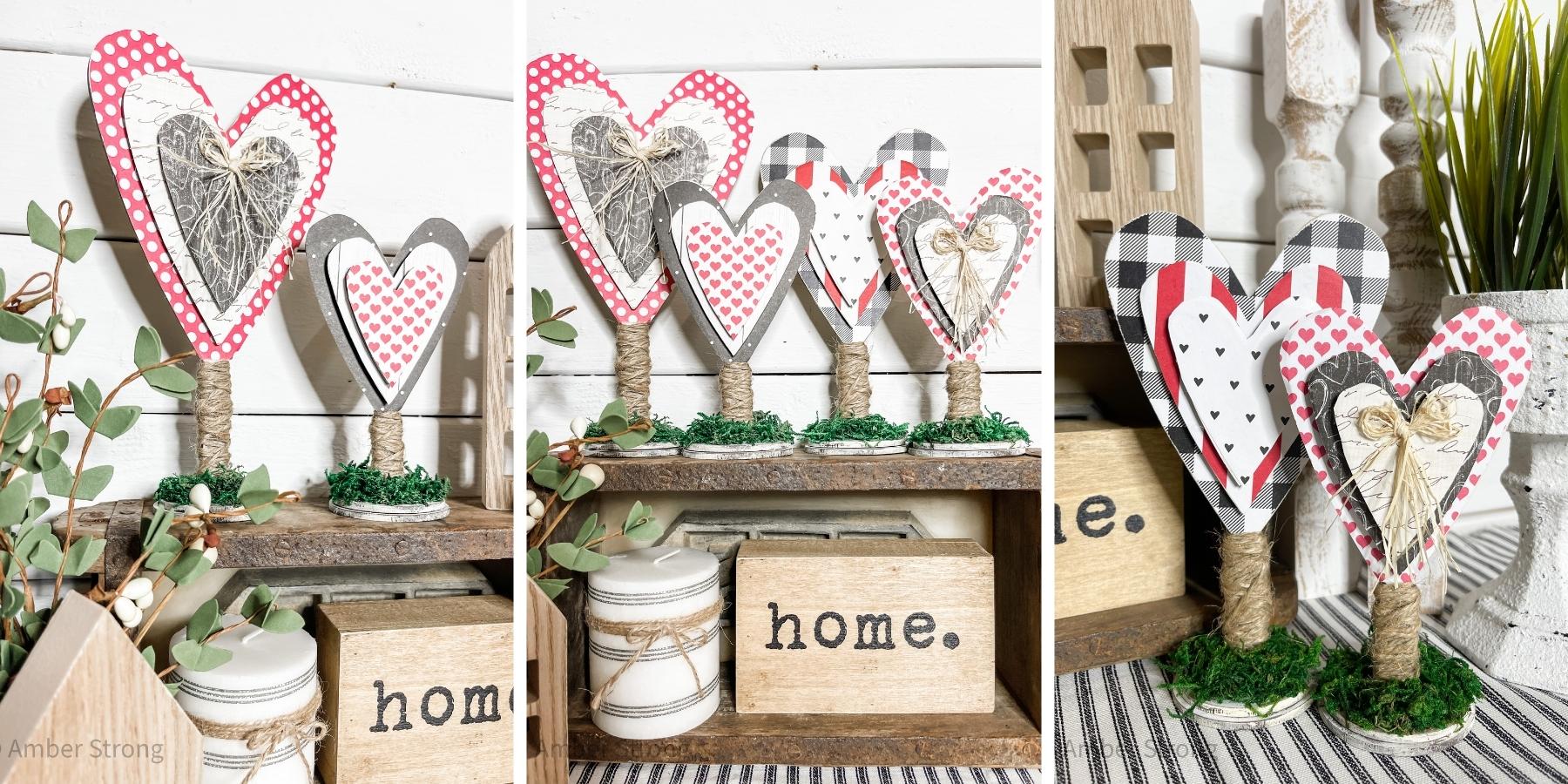 Valentine's Day Standing Hearts Decor - Easy DIY Idea