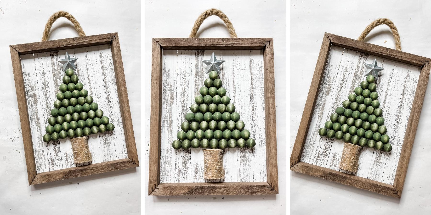 Wood Bead Christmas Tree Sign