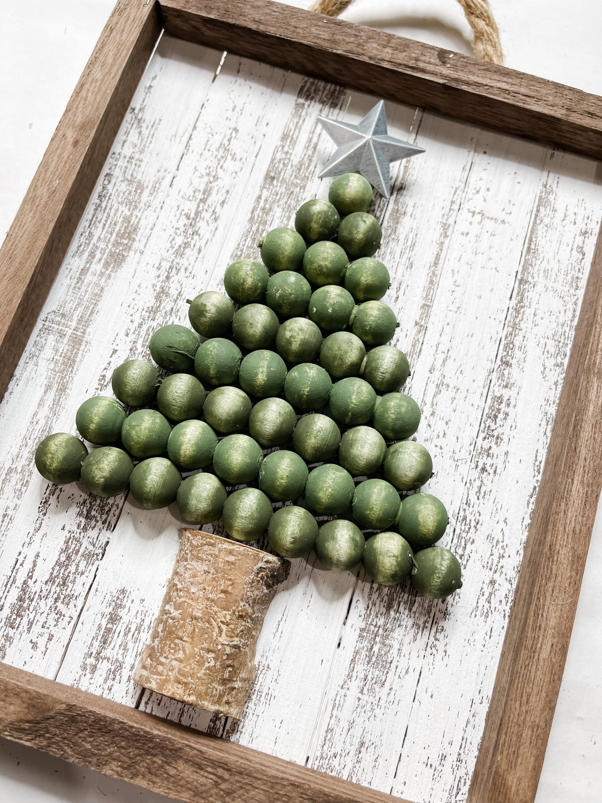 Wood Bead Christmas Tree Sign