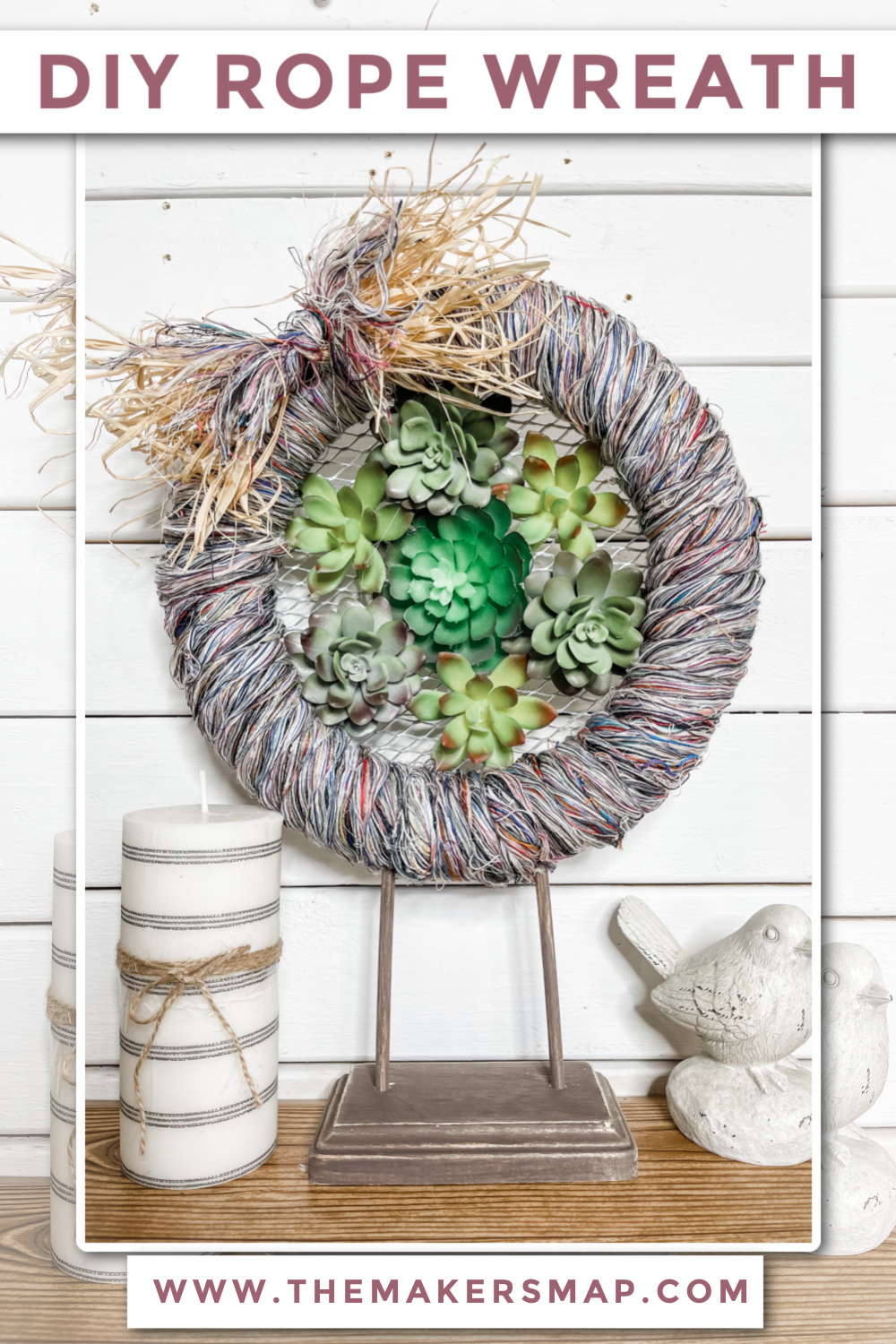 DIY Standing Rope Wreath