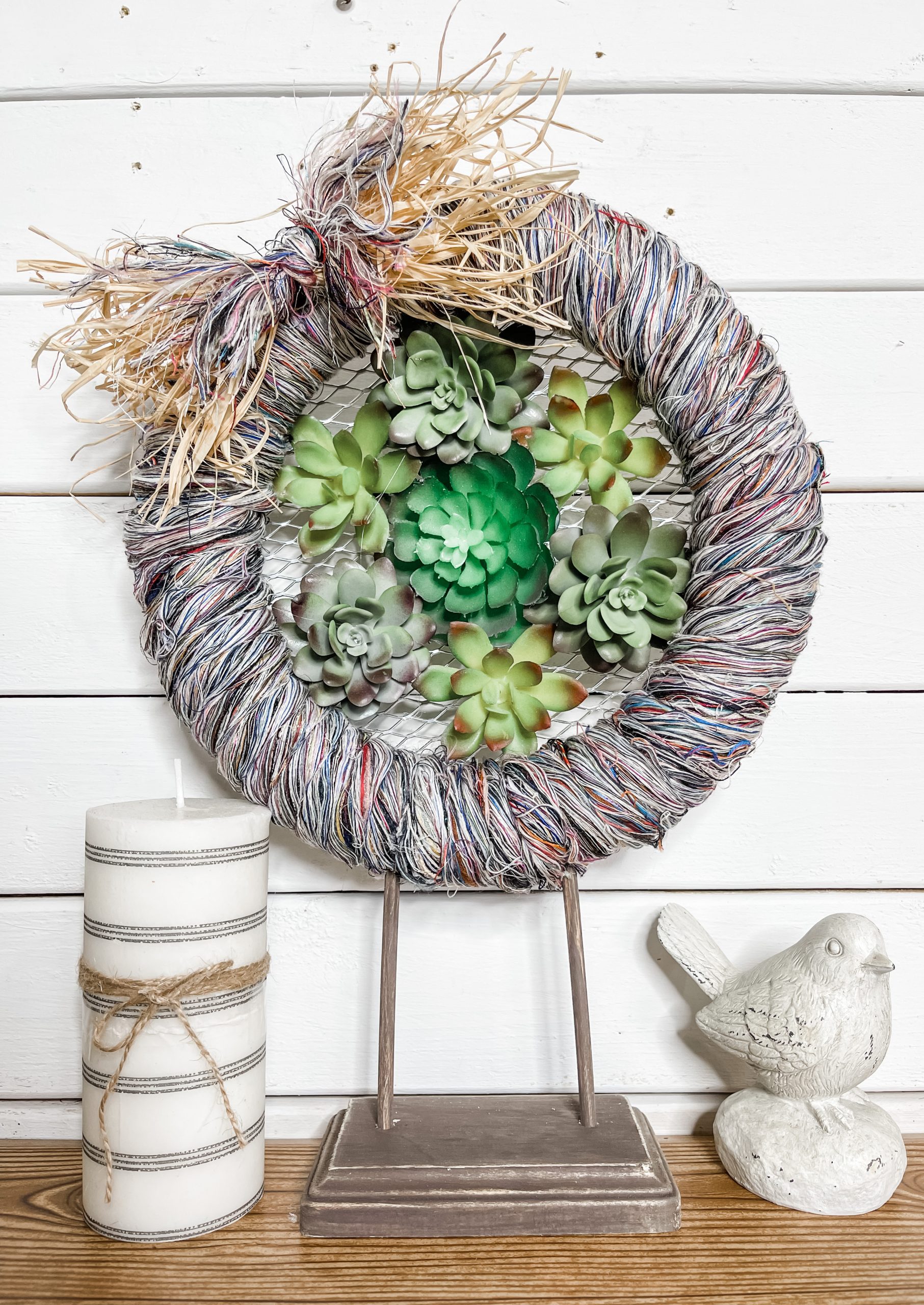 DIY Standing Rope Wreath