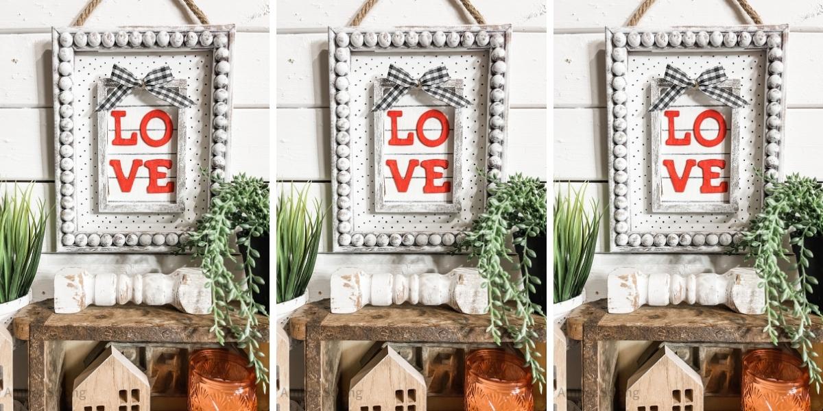 DIY Beaded Love Sign