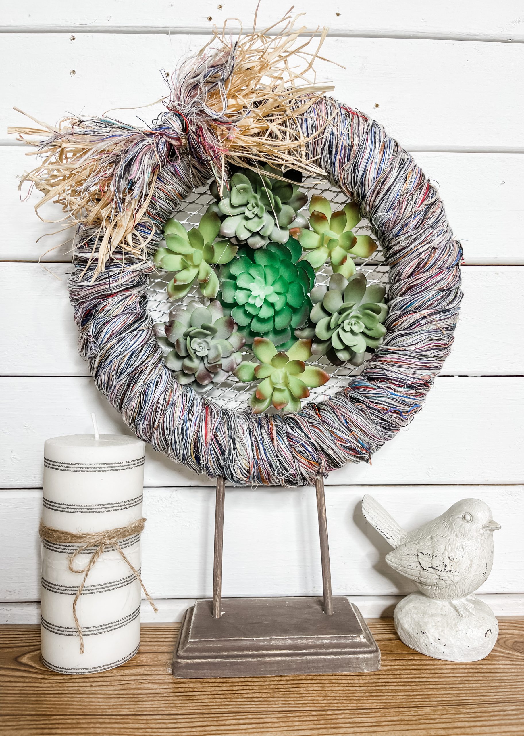 DIY Standing Rope Wreath