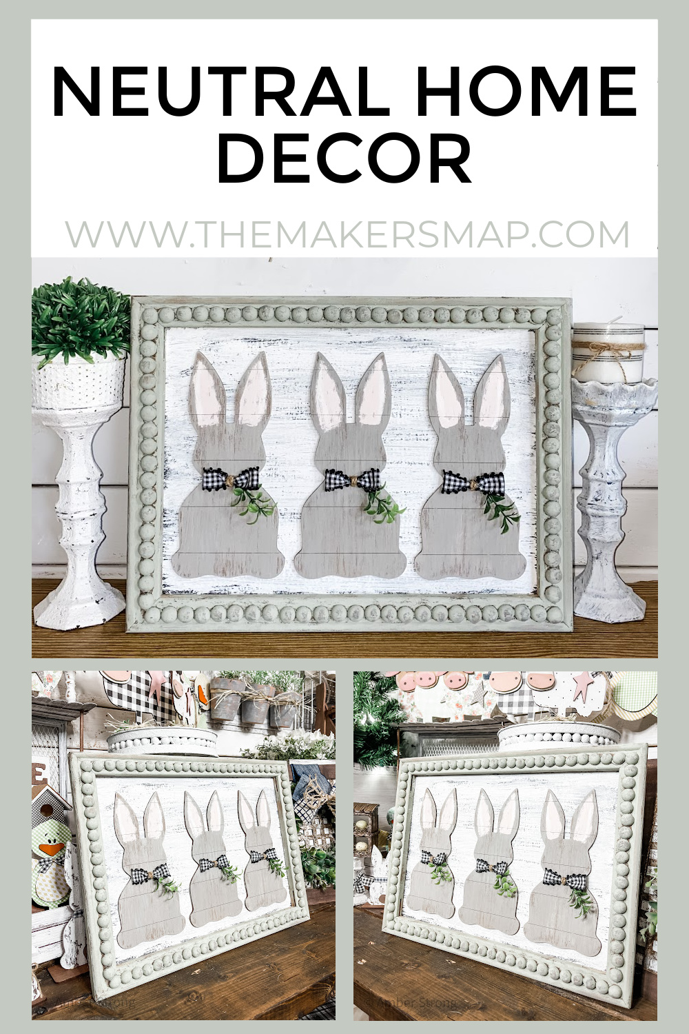 Neutral Shiplap Bunnies Decor