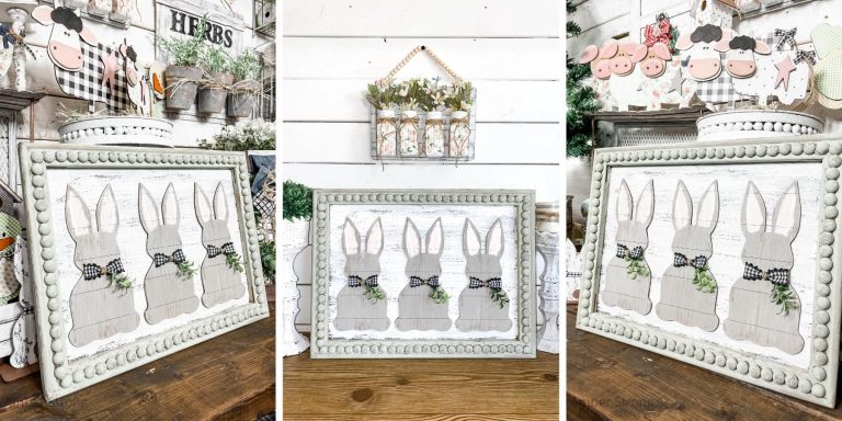 Neutral Shiplap Bunnies Decor