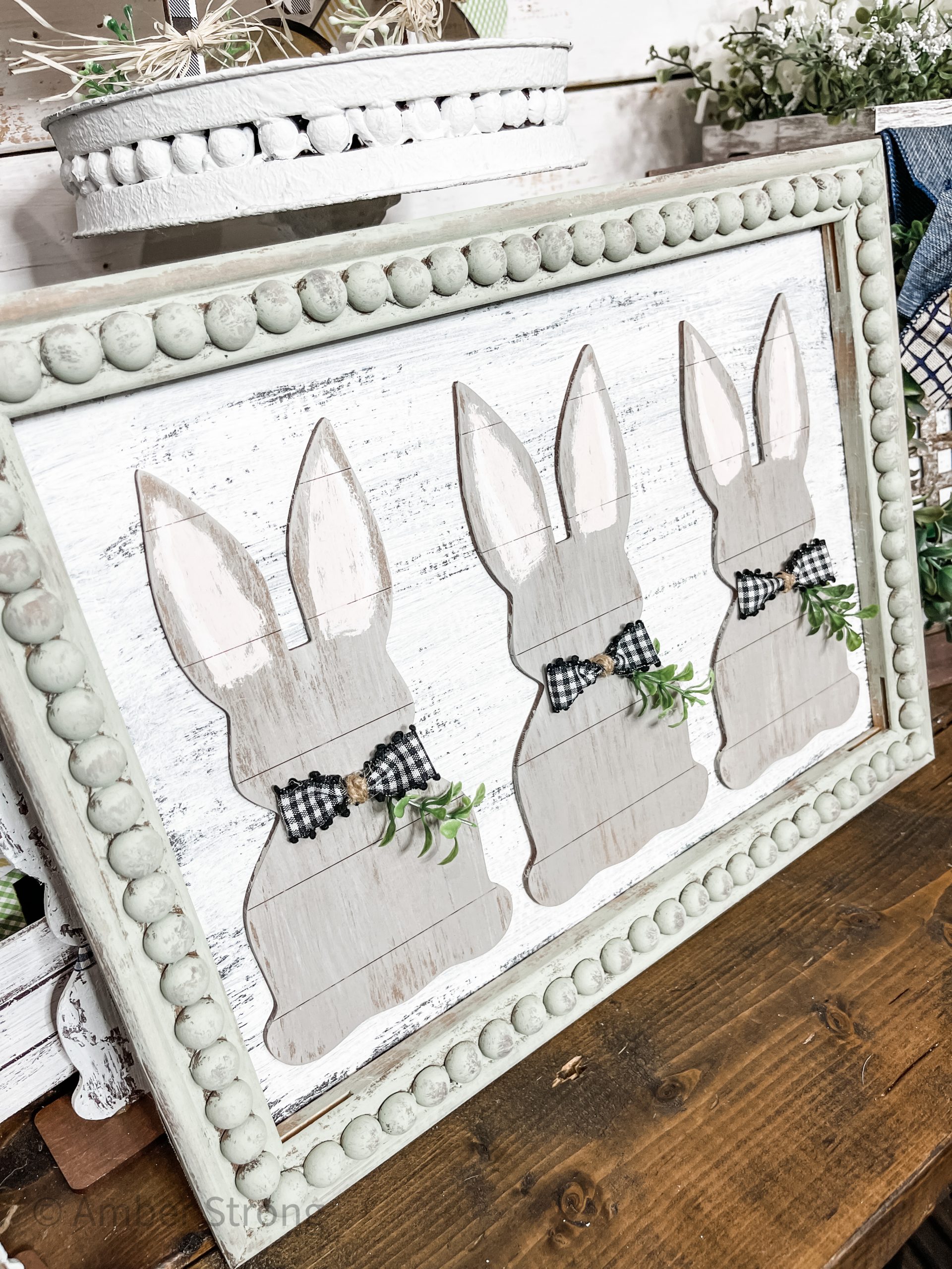 Neutral Shiplap Bunnies Decor